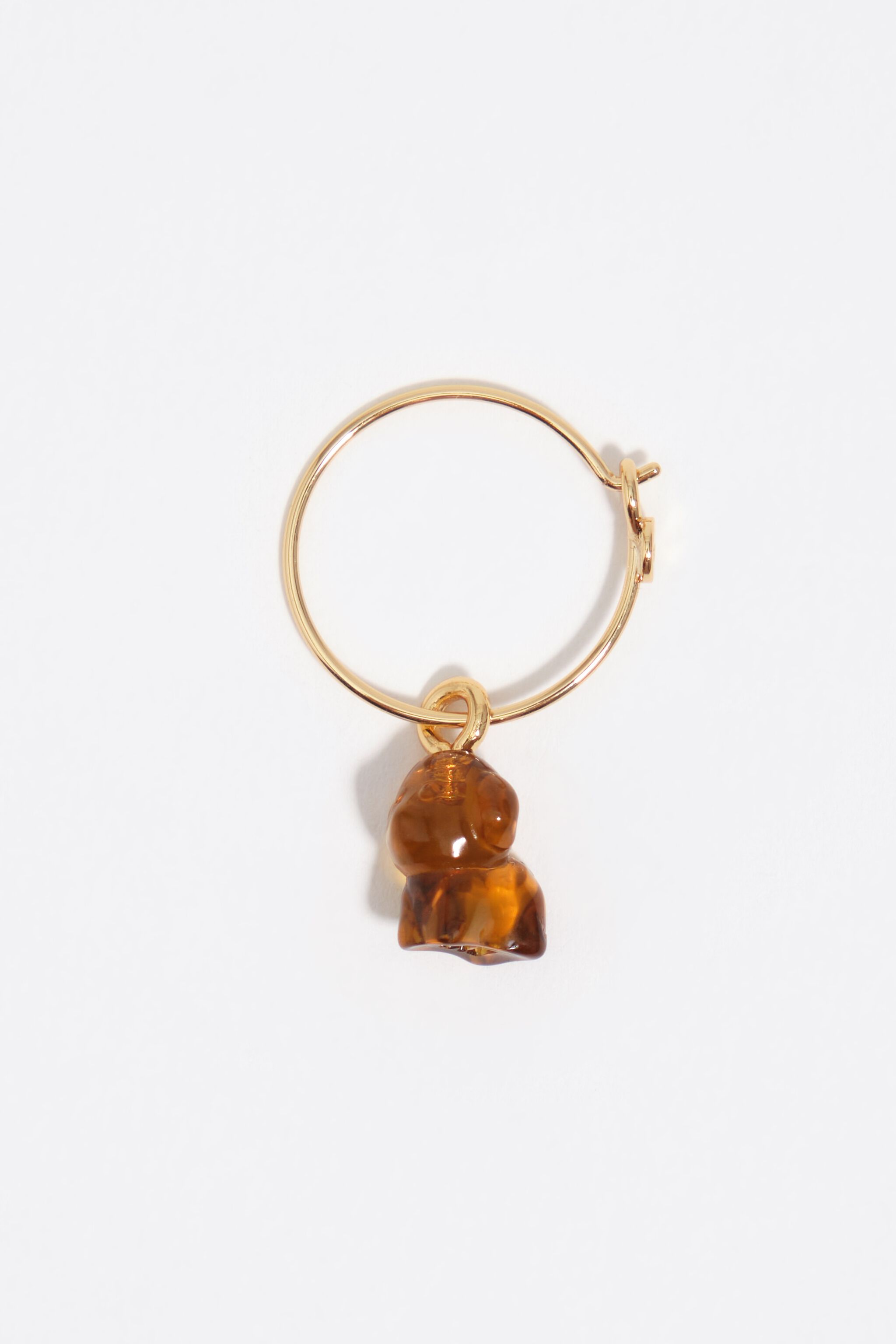 Brown resin dog hoop earrings