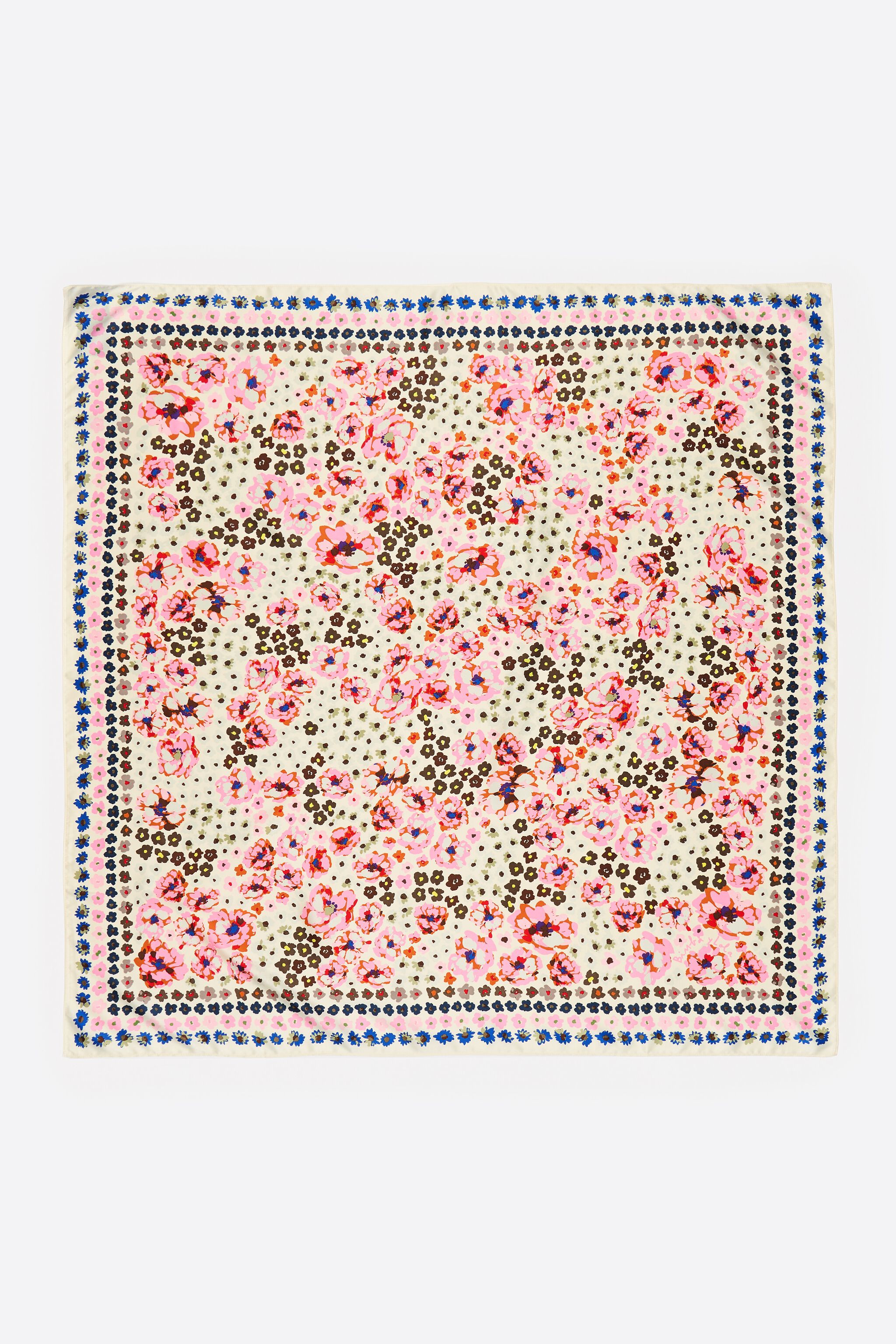 Off-white watercolor floral scarf