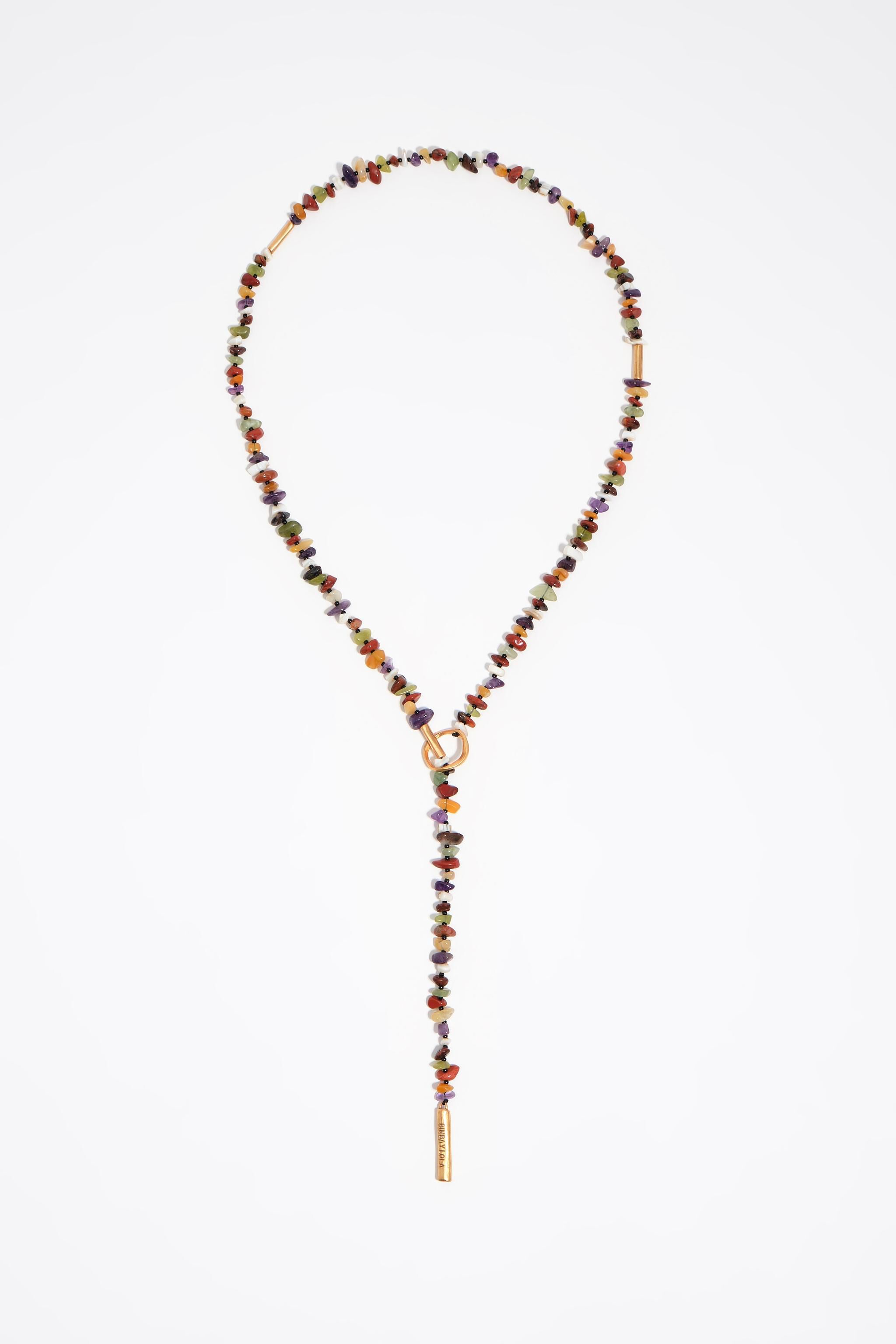 Matte gold stones necklace