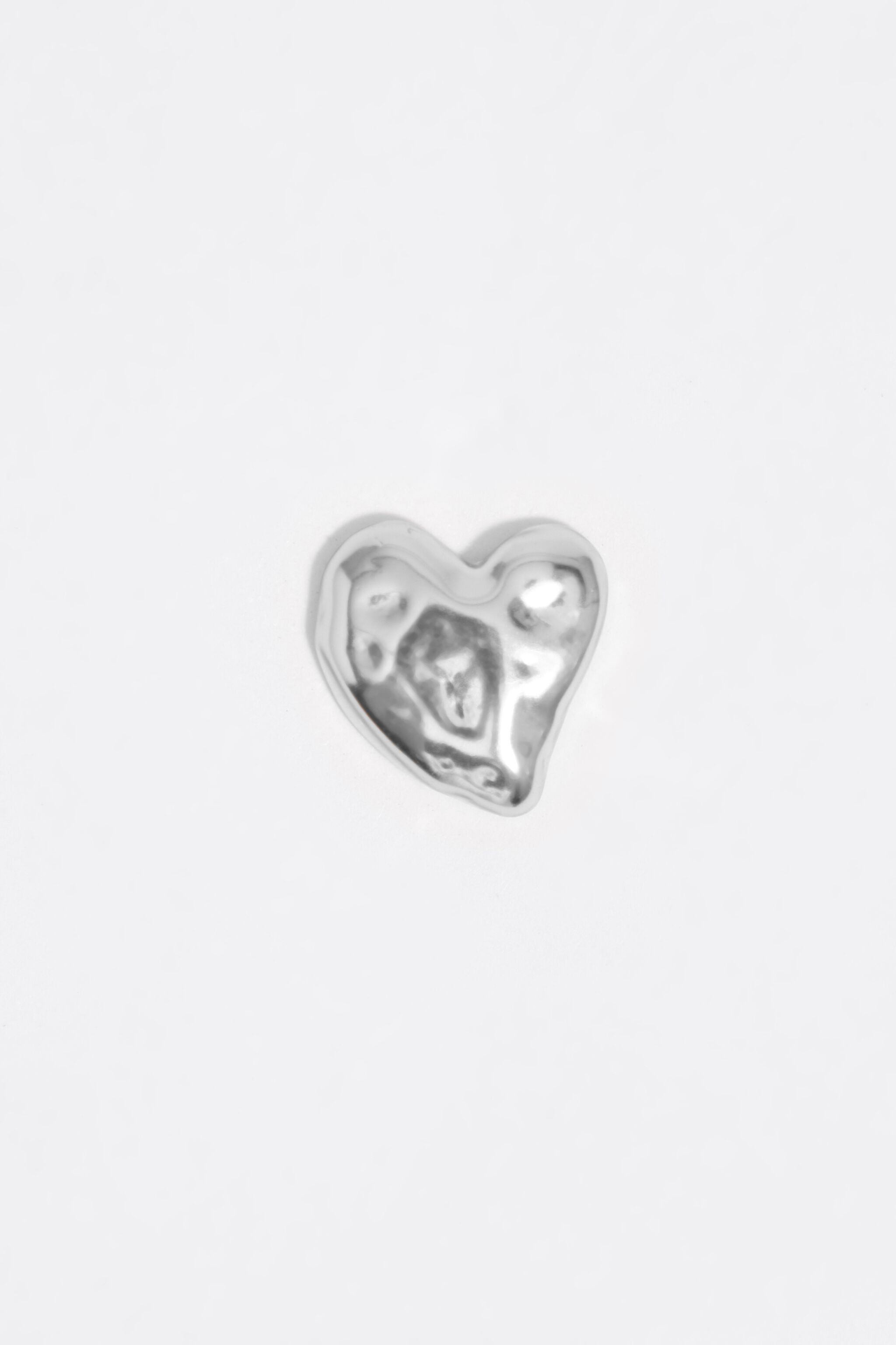 Textured silver heart earrings