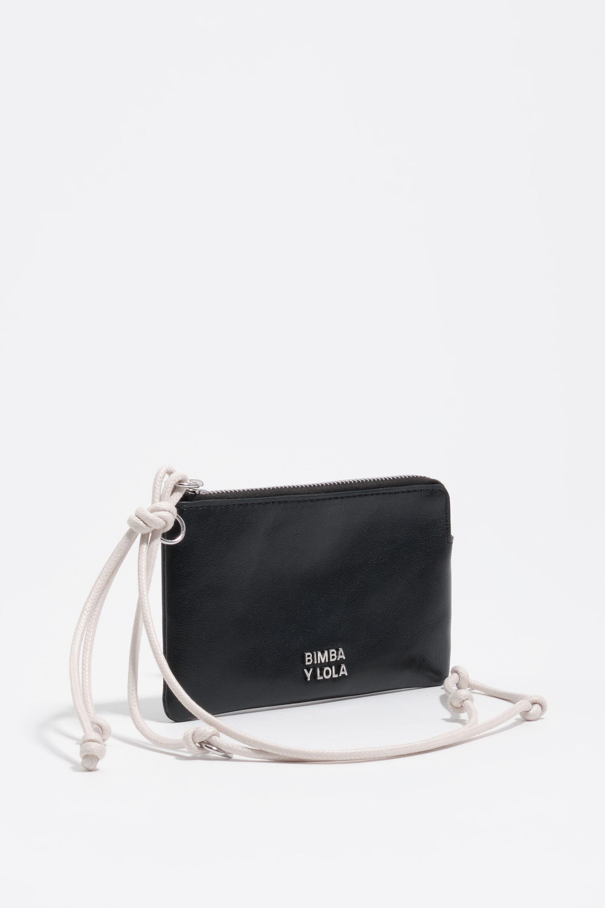Small black leather coin purse
