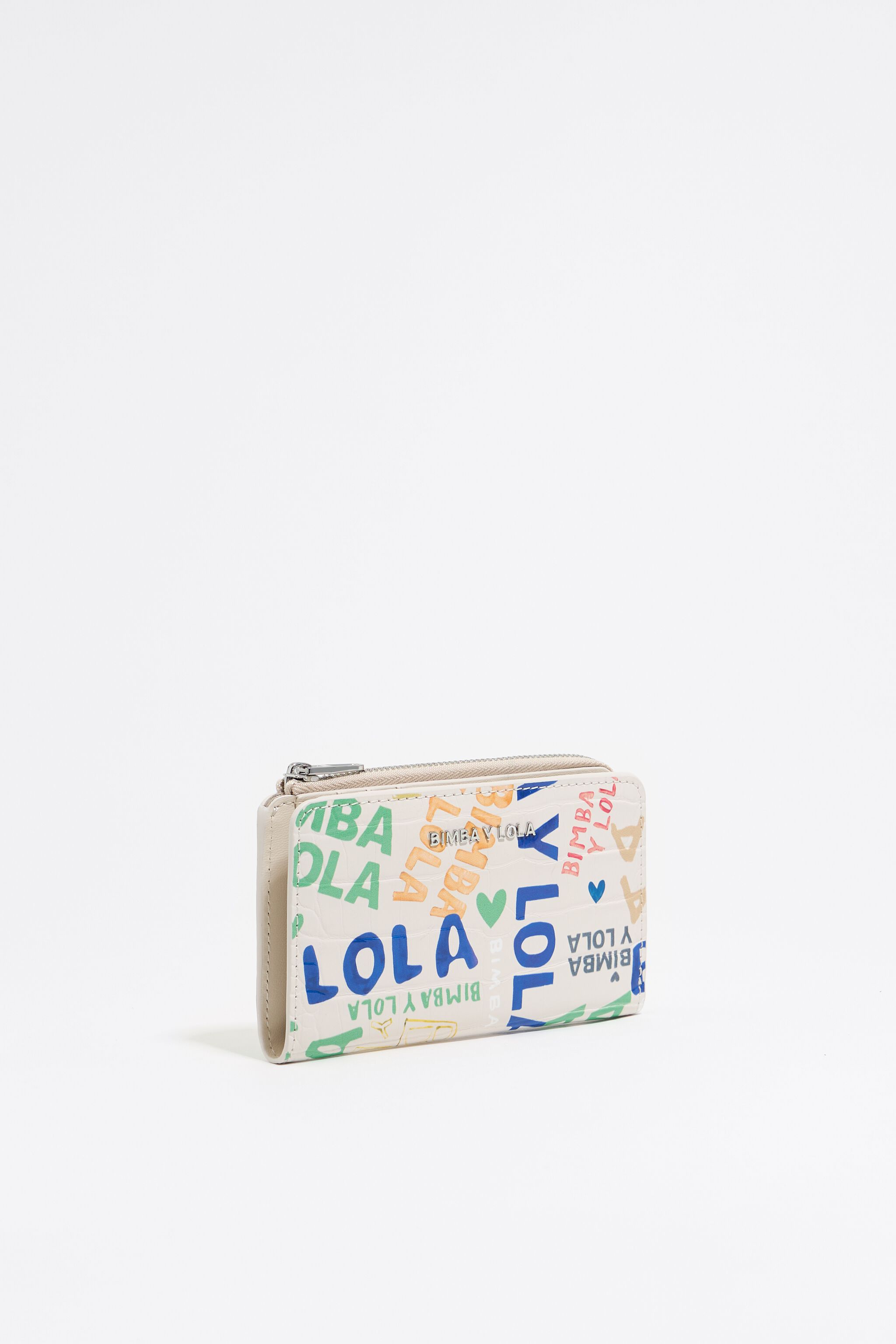 Ivory BIMBA logo print compact purse