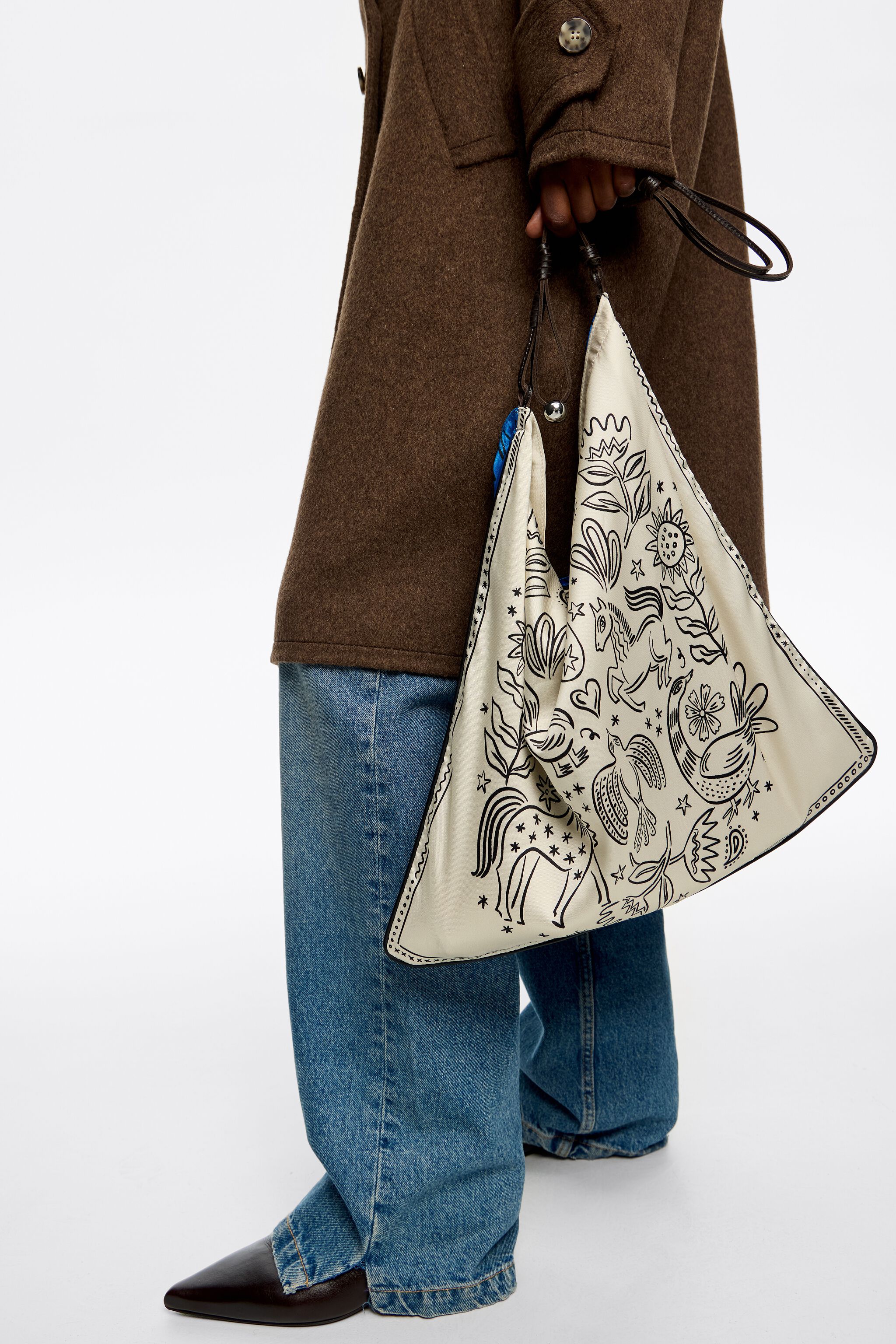 Medium Ivory esoteric scarf bag