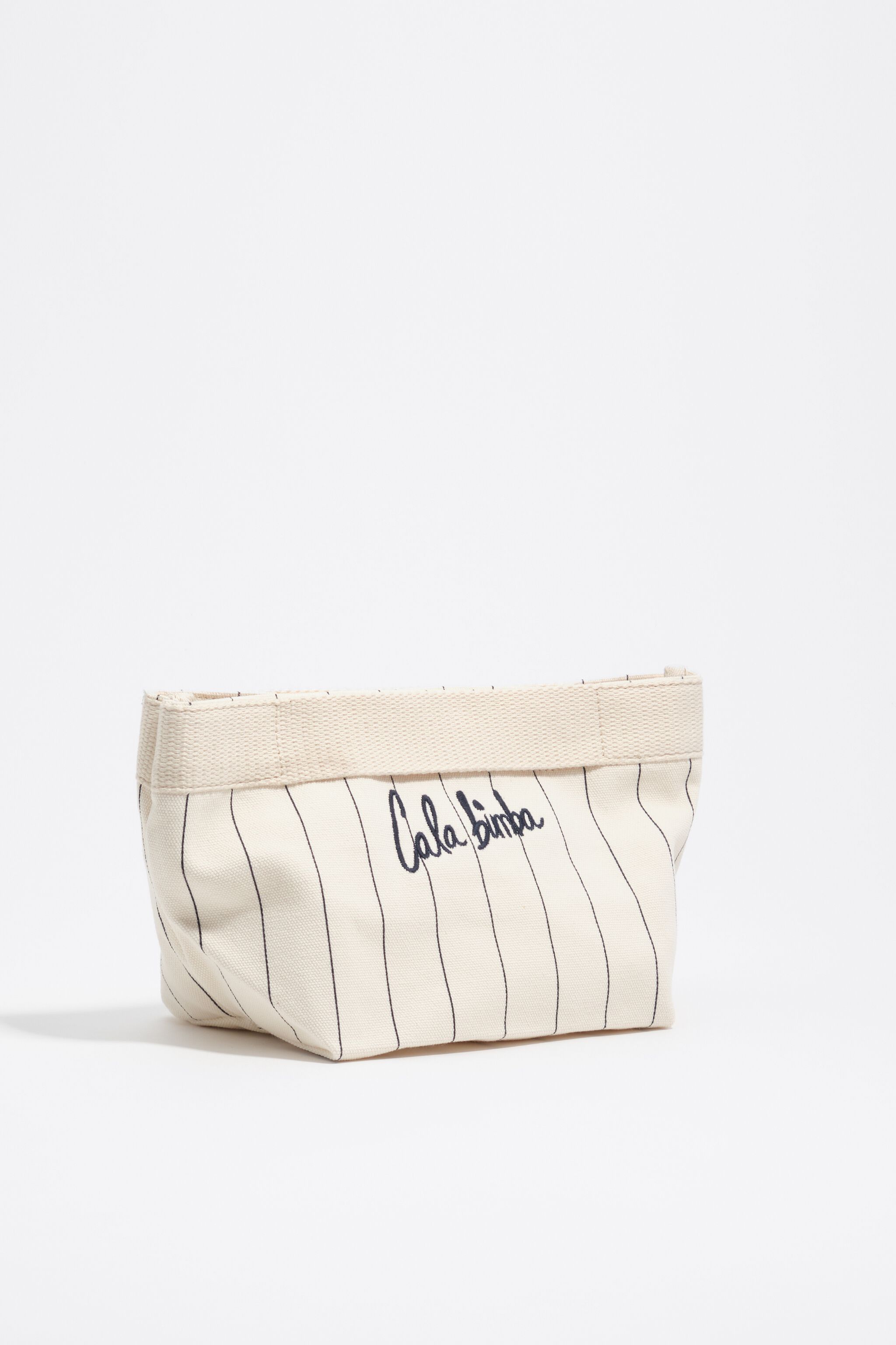 Large off-white cotton make-up case