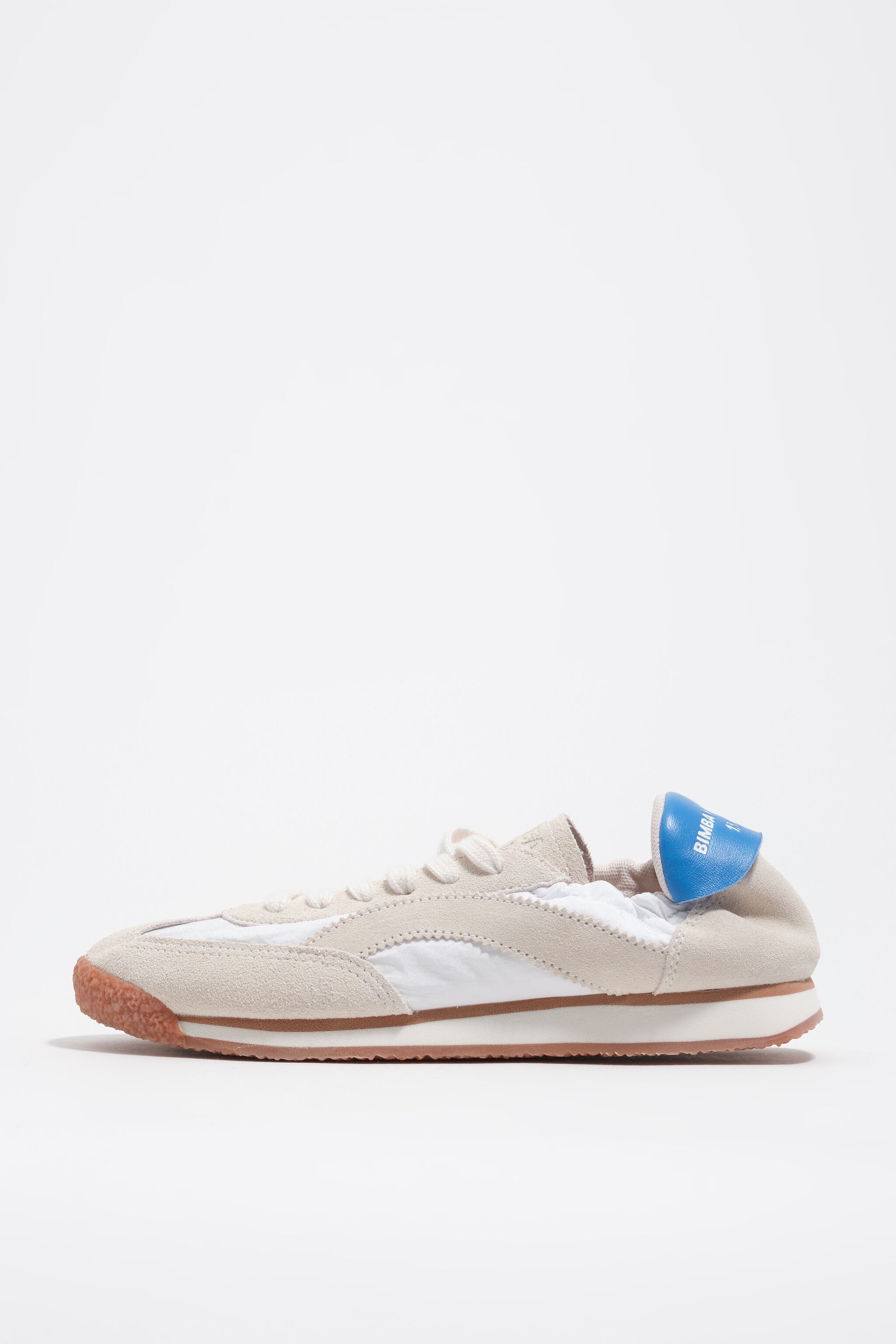 White suede and nylon 13 06 sneaker