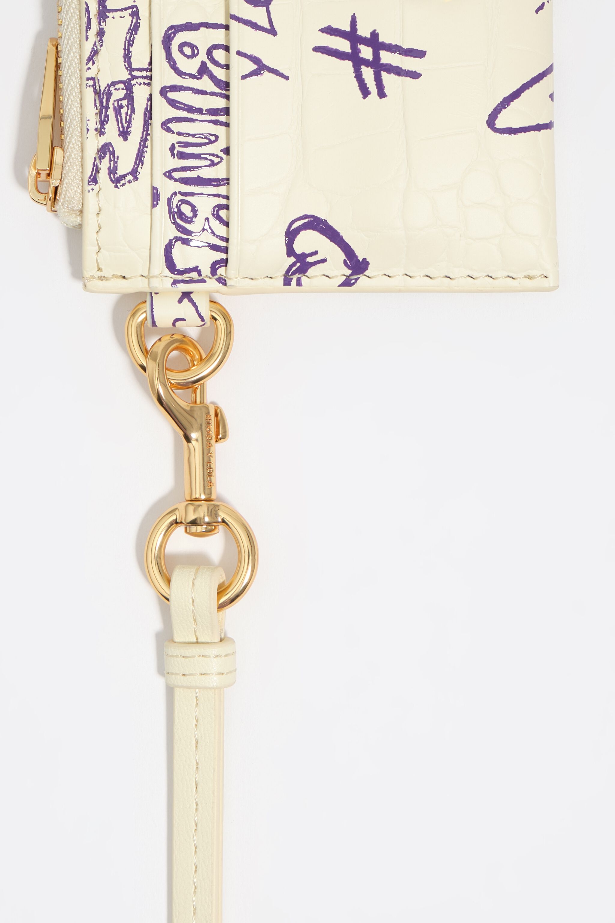 Yellow and purple BIMBA logos card holder/coin purse
