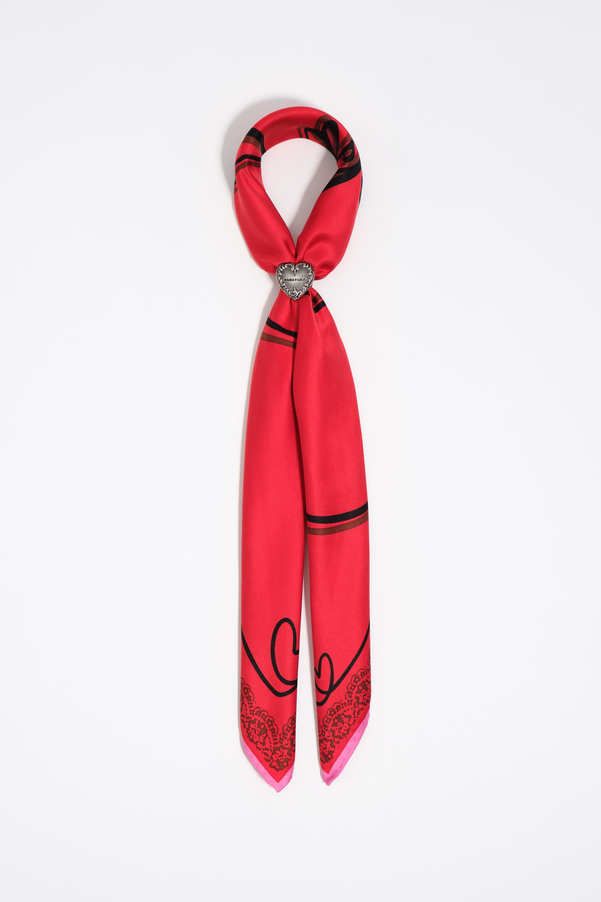Heart and logo scarf bag charm