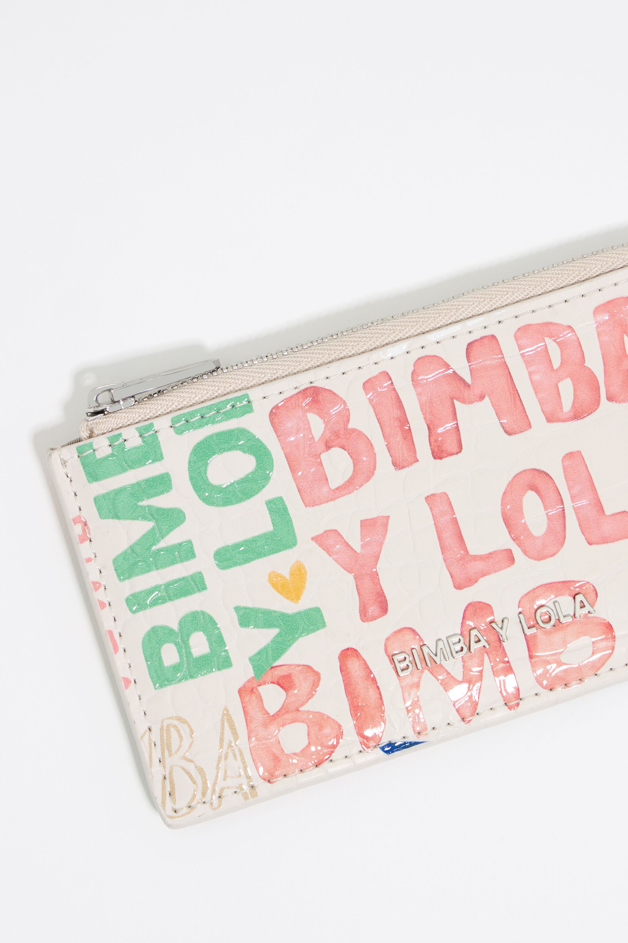 Ivory BIMBA logos print card holder/coin purse