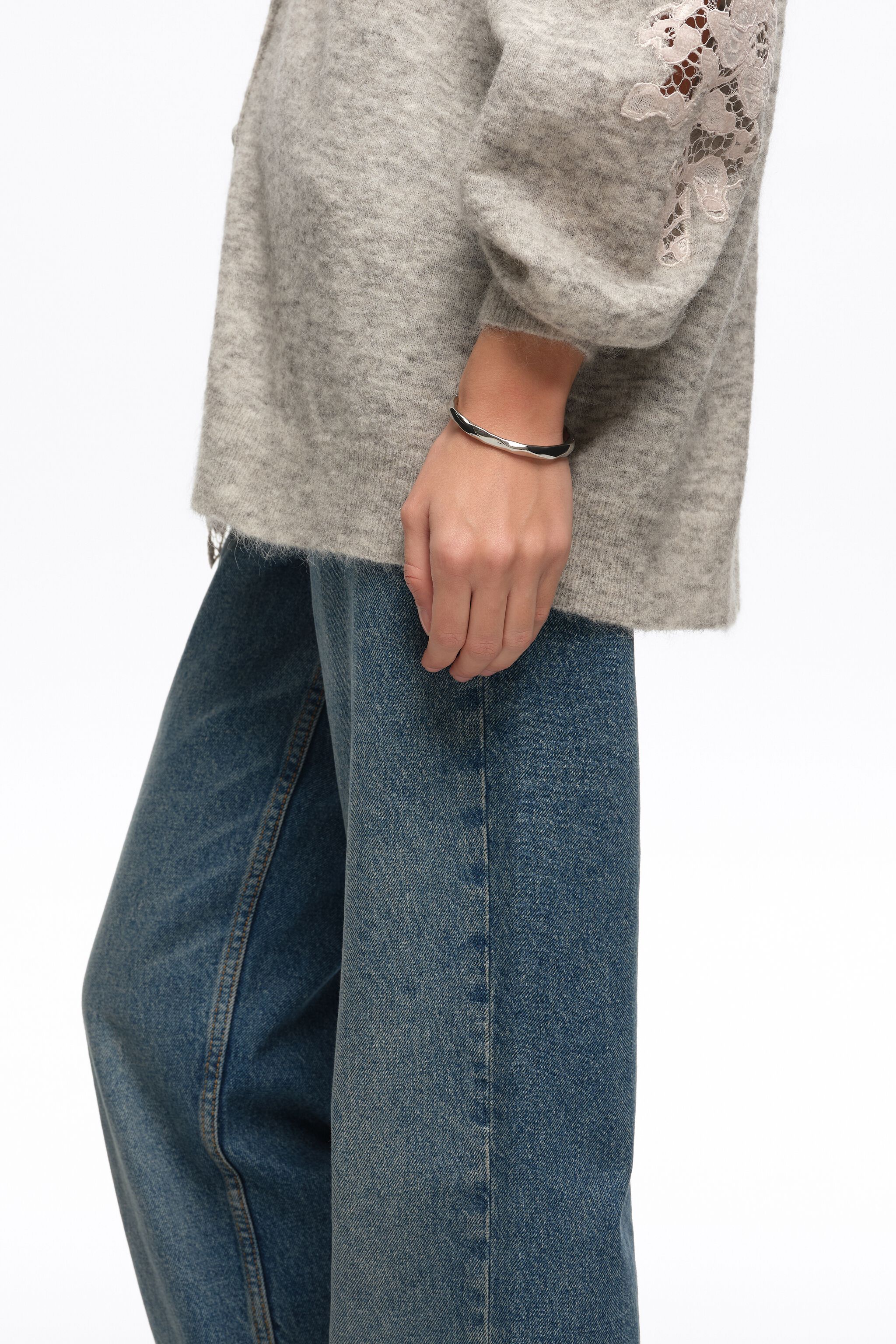 Irregular silver bracelet