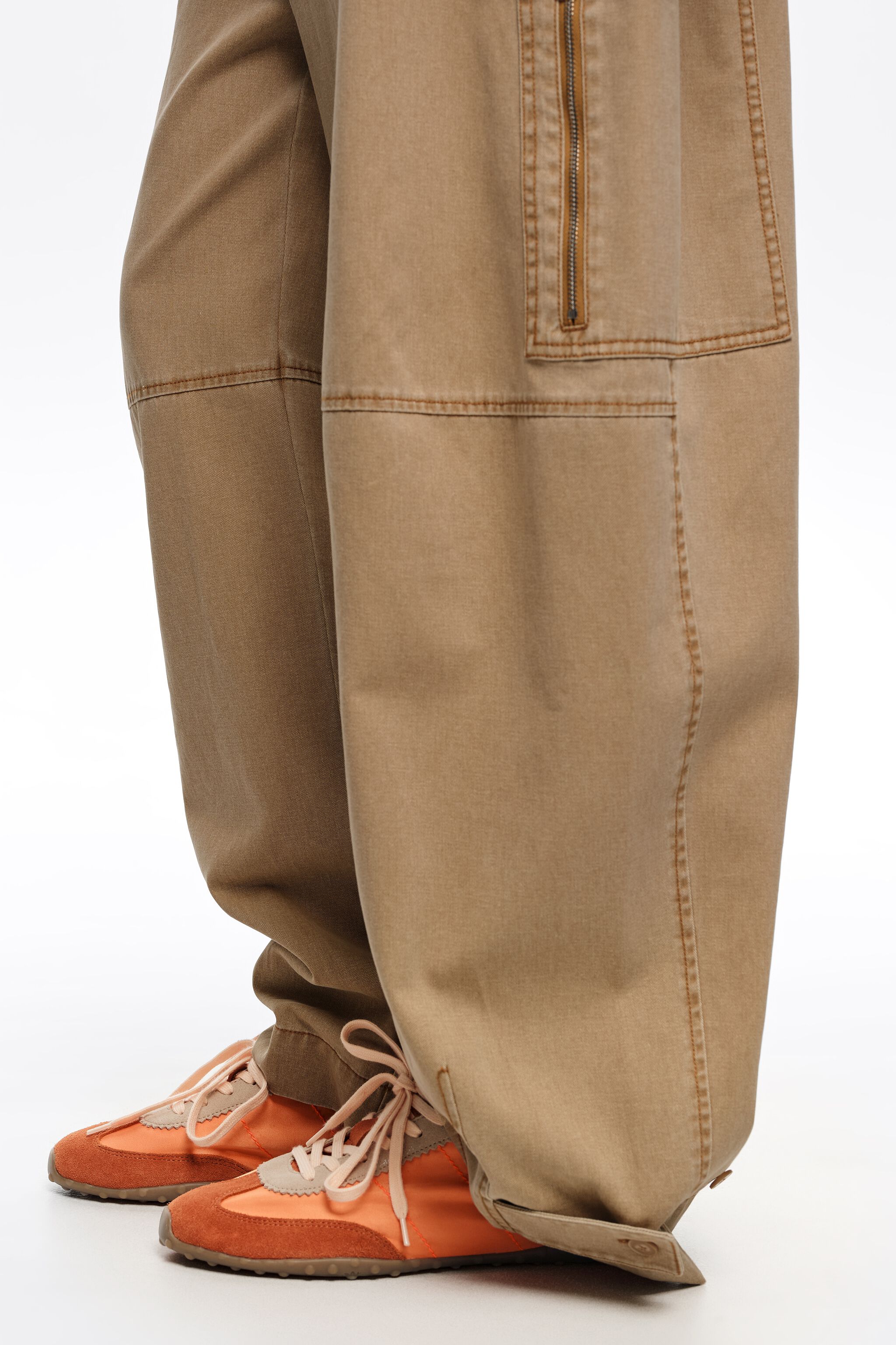 Orange suede and nylon 13 29 sneaker