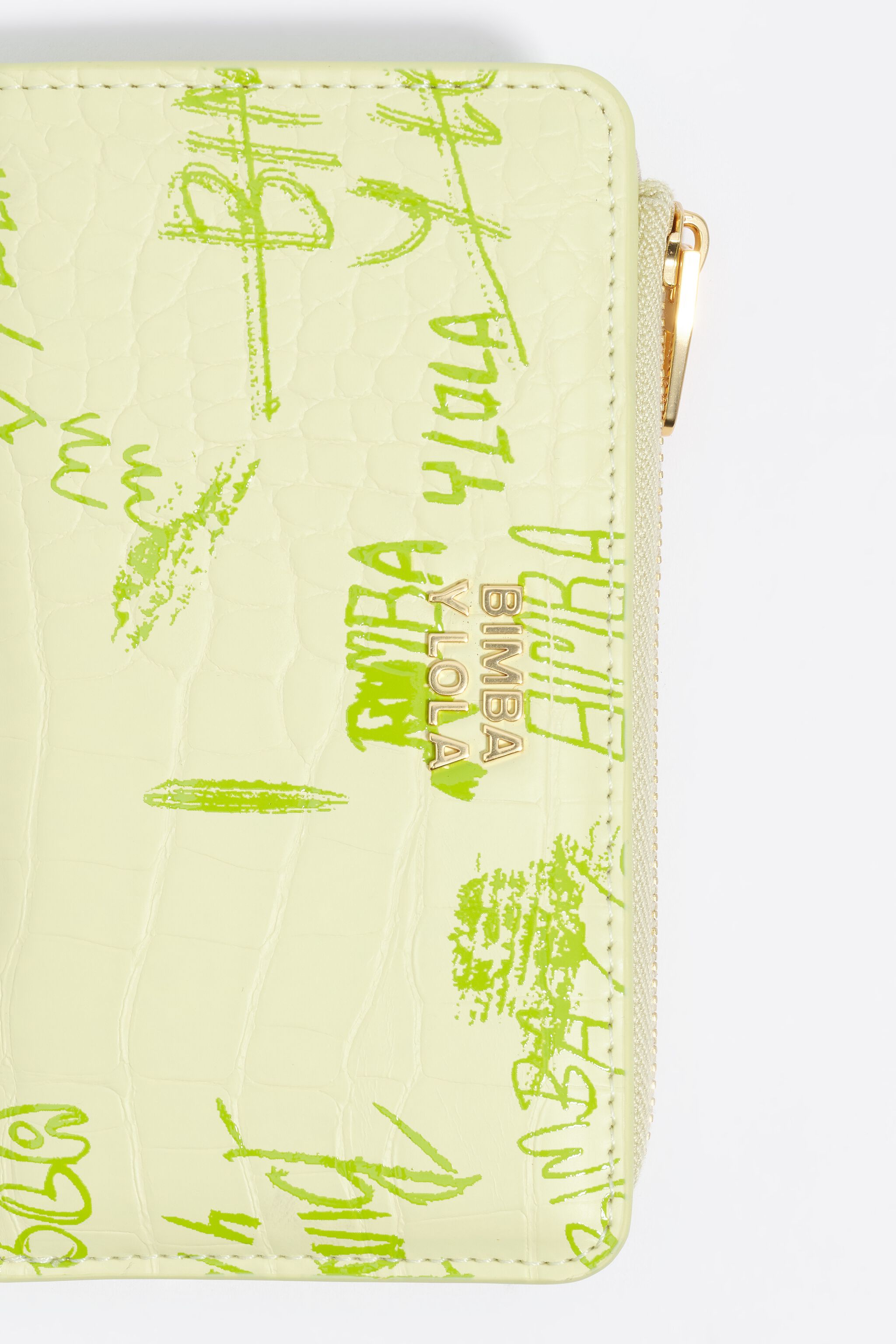 Pastel green BIMBA logos compact purse