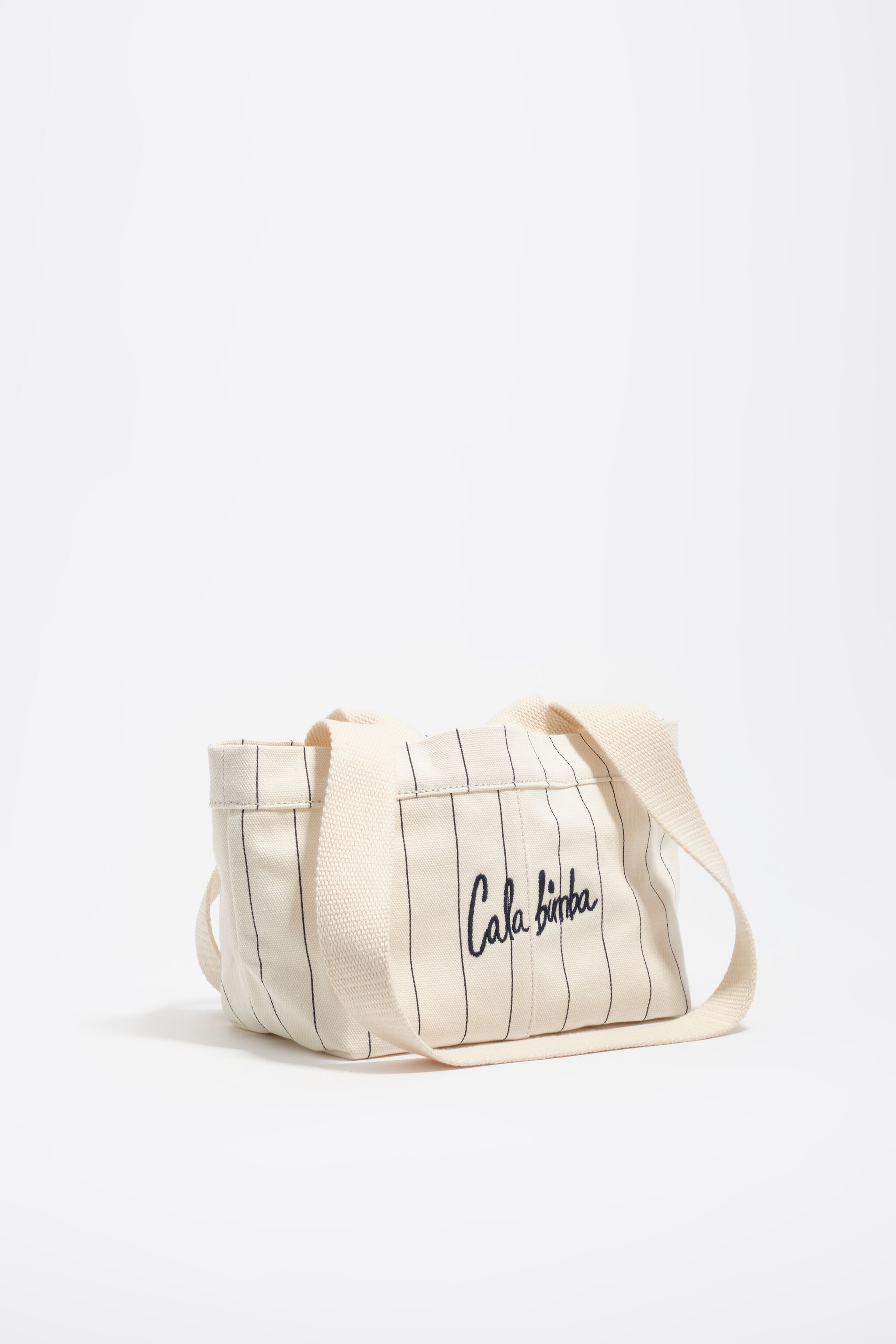 Mini off-white cotton crossbody bag