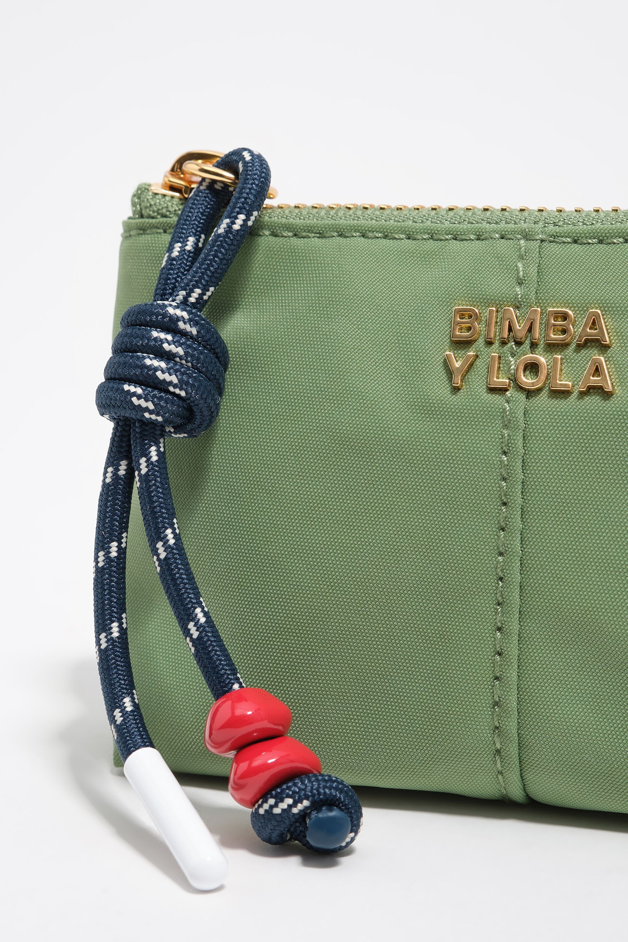 Green nylon coin purse