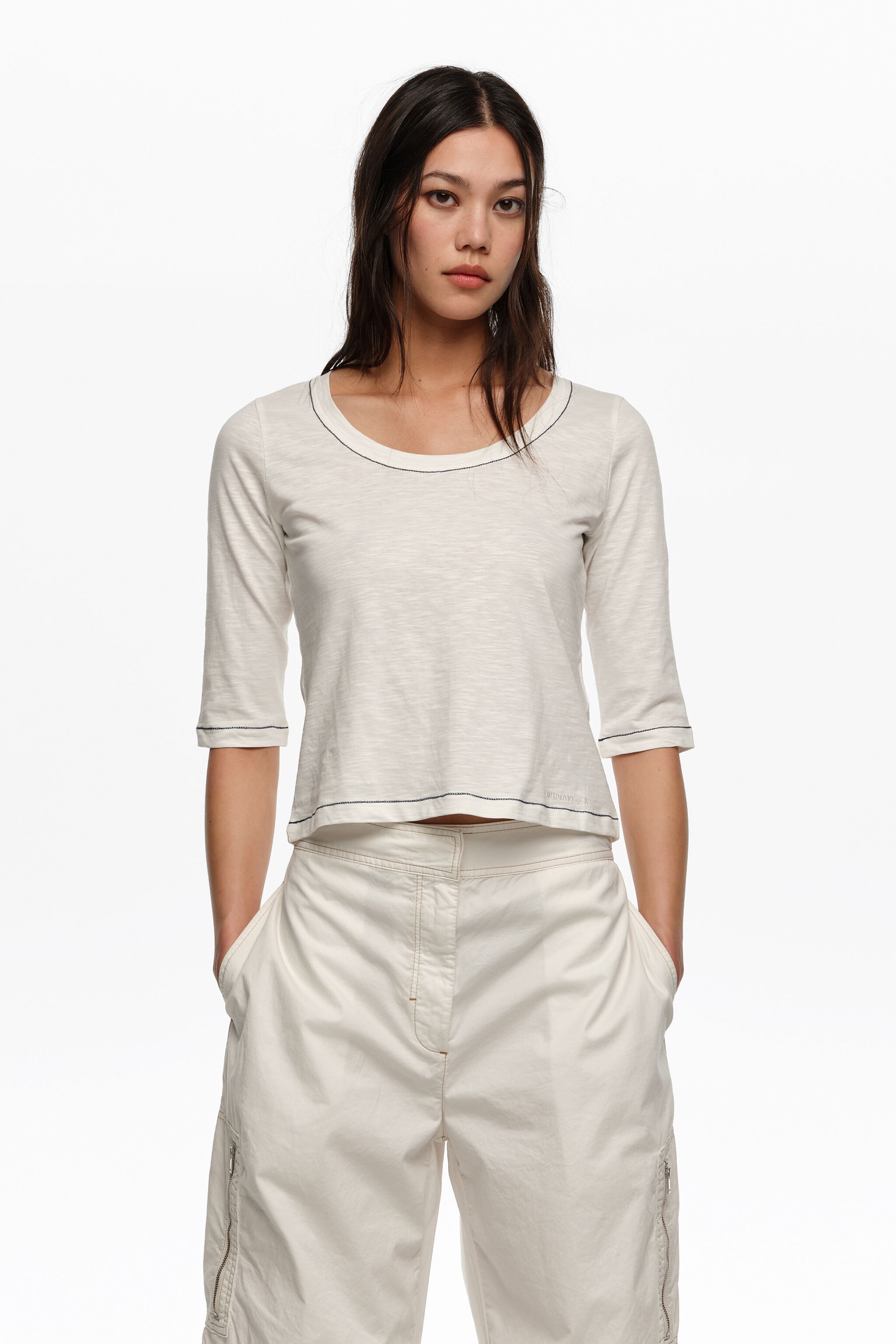 Ivory 3/4-sleeve T-shirt