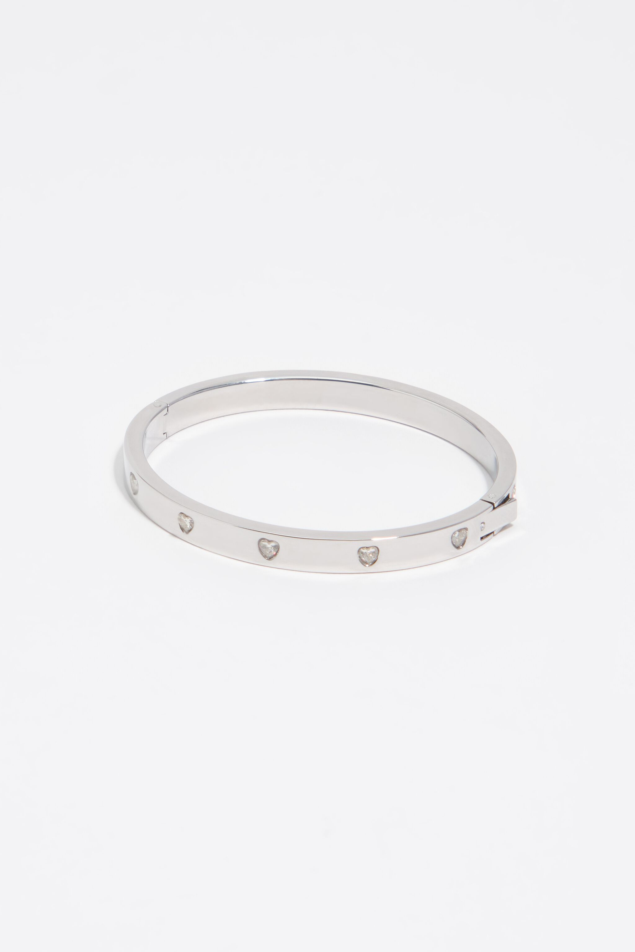 Silver heart crystal bracelet