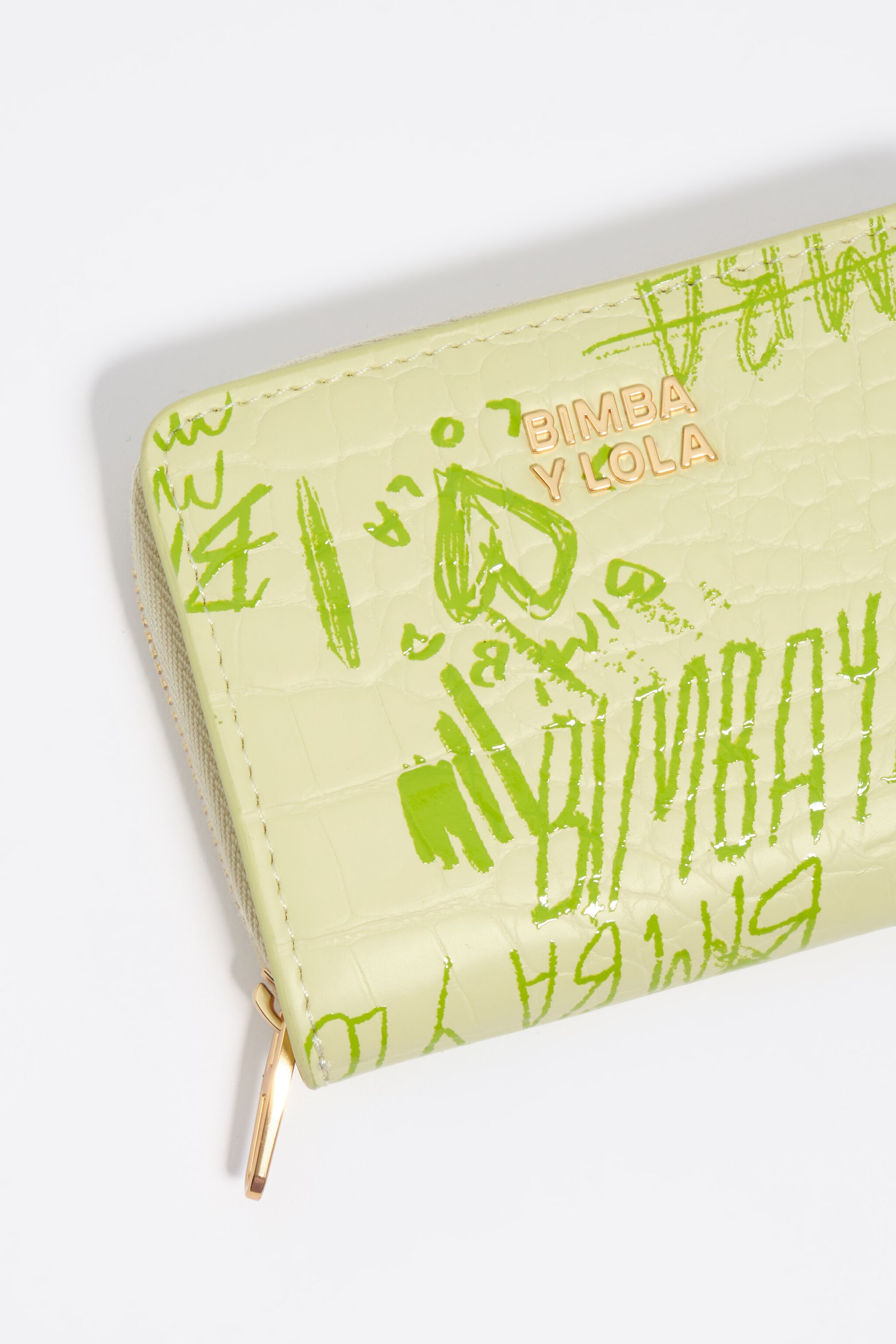 Pastel green BIMBA logos flap purse