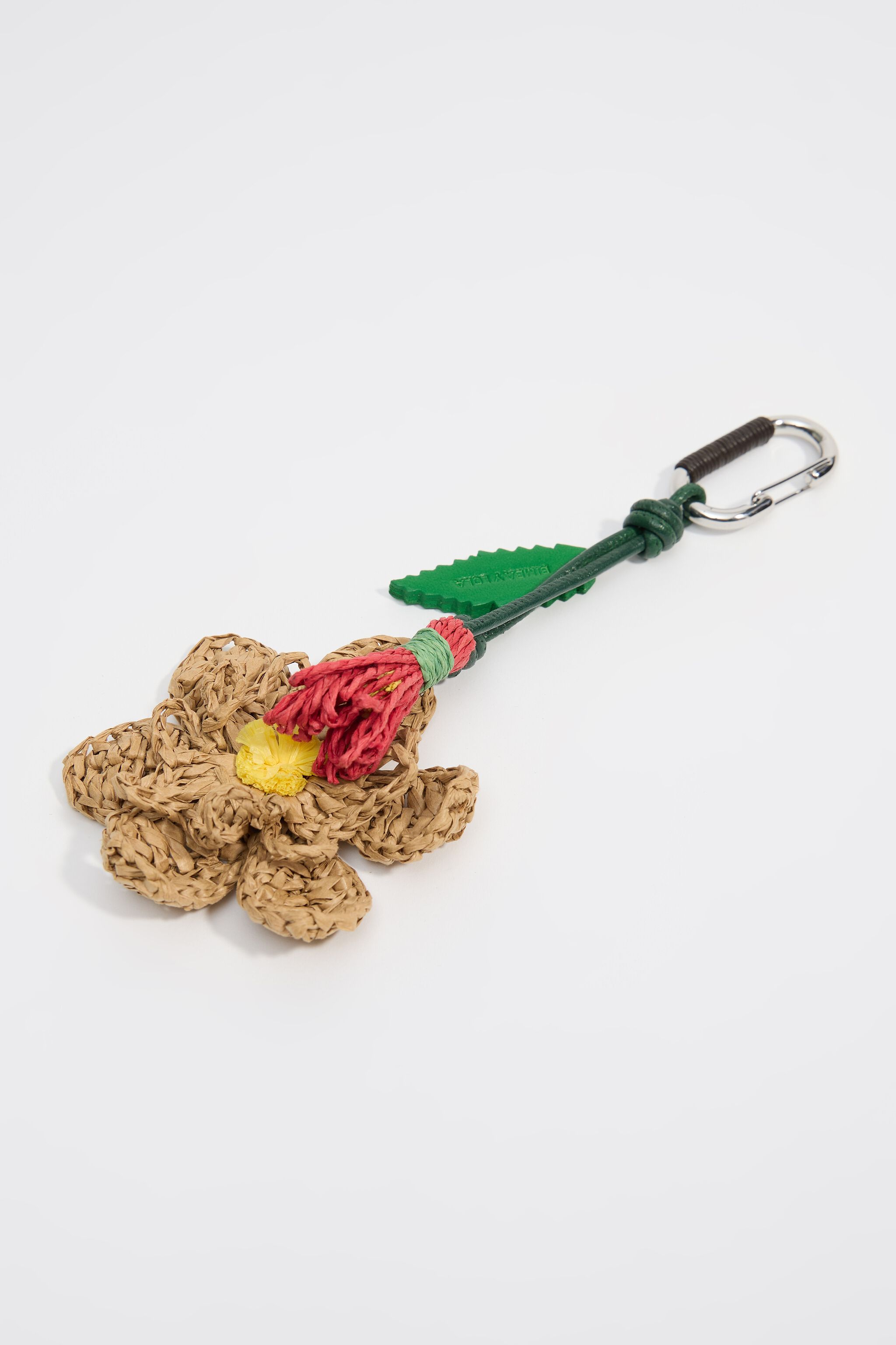 Flower paper raffia key ring