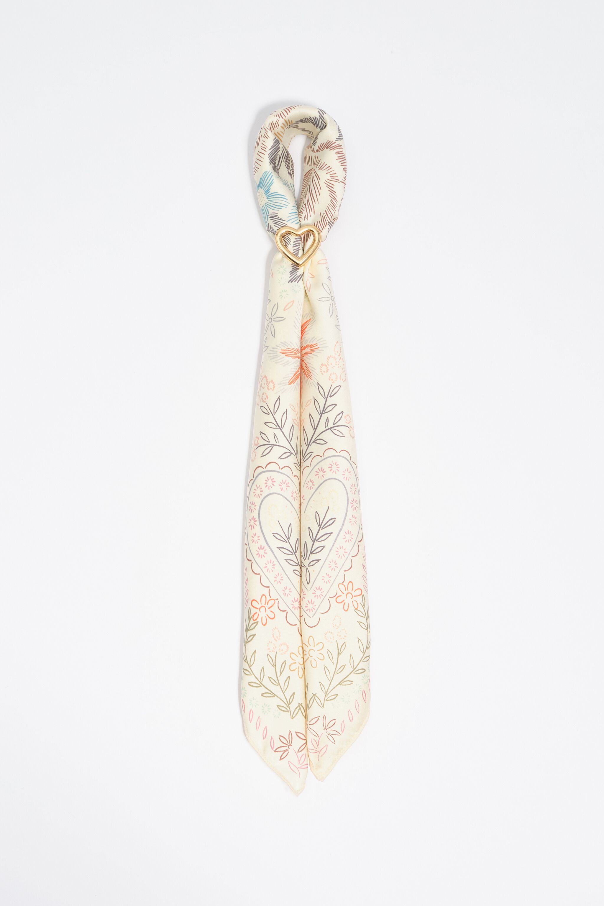 Vanilla floral brushstroke scarf bag charm