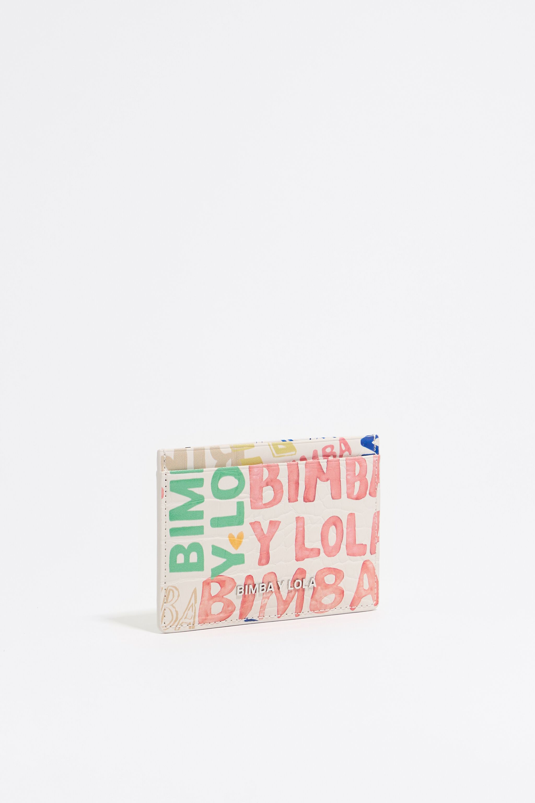 Ivory BIMBA logos print card holder