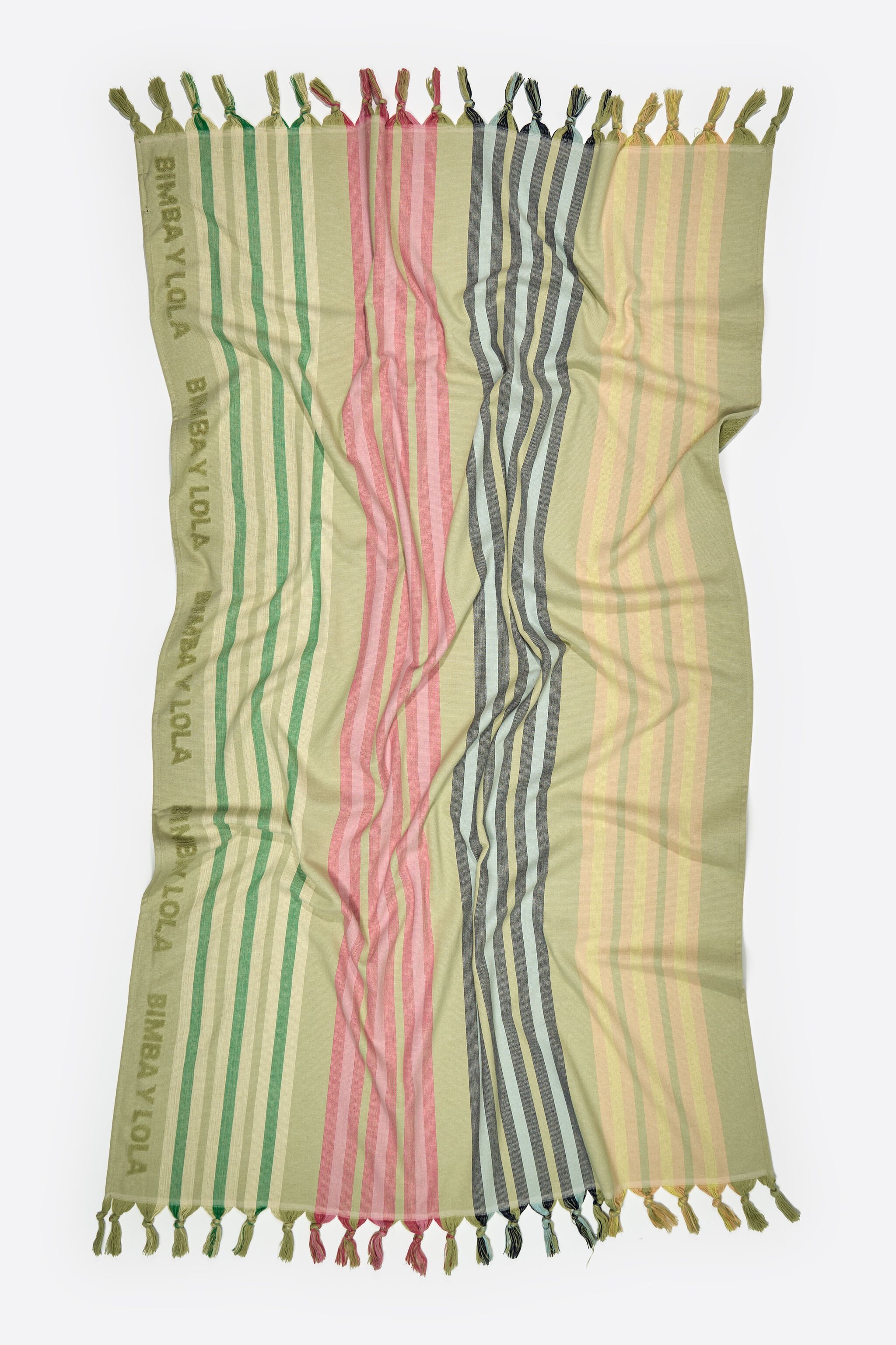Green striped towel