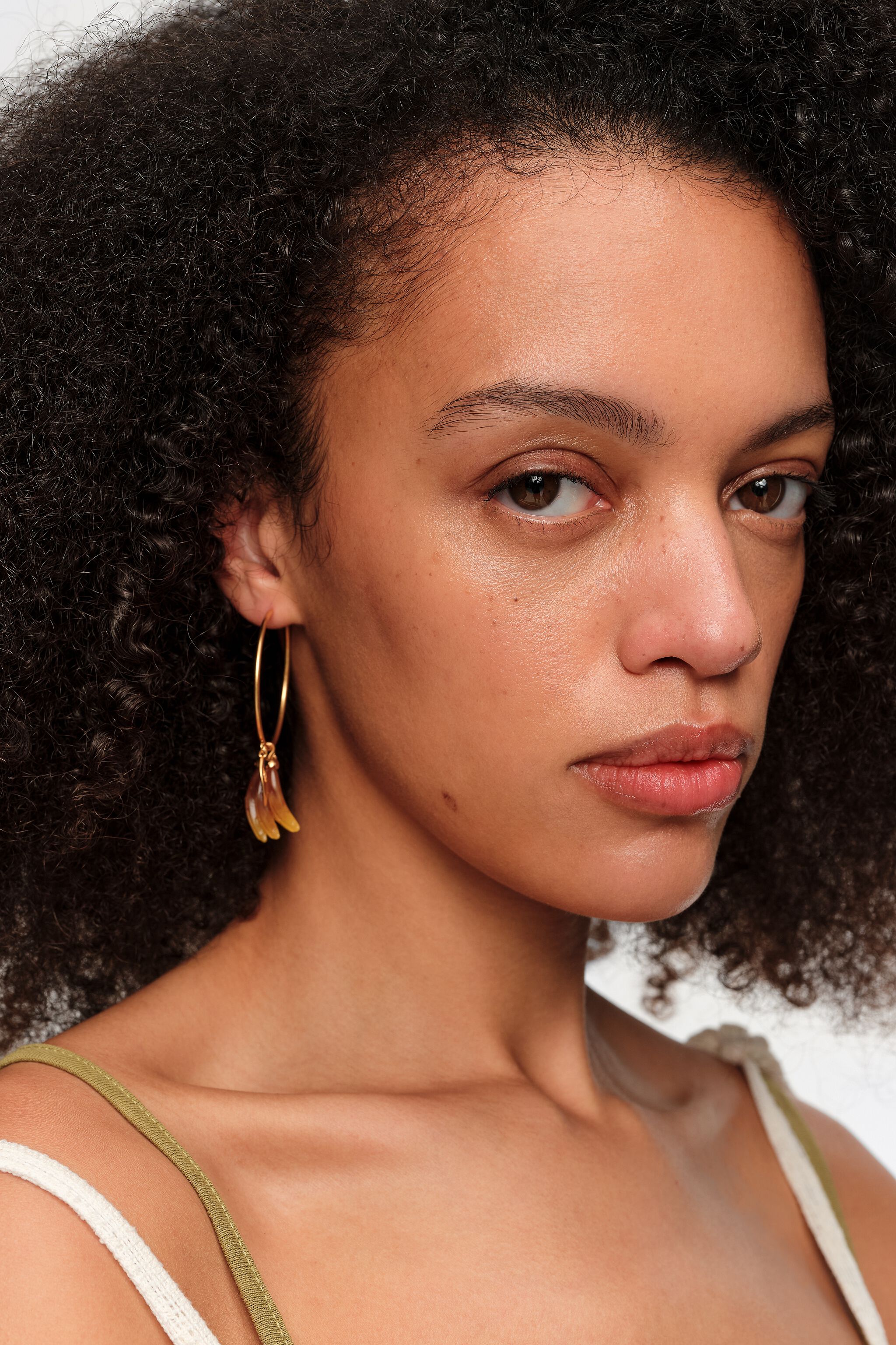 Brushed gold banana earrings