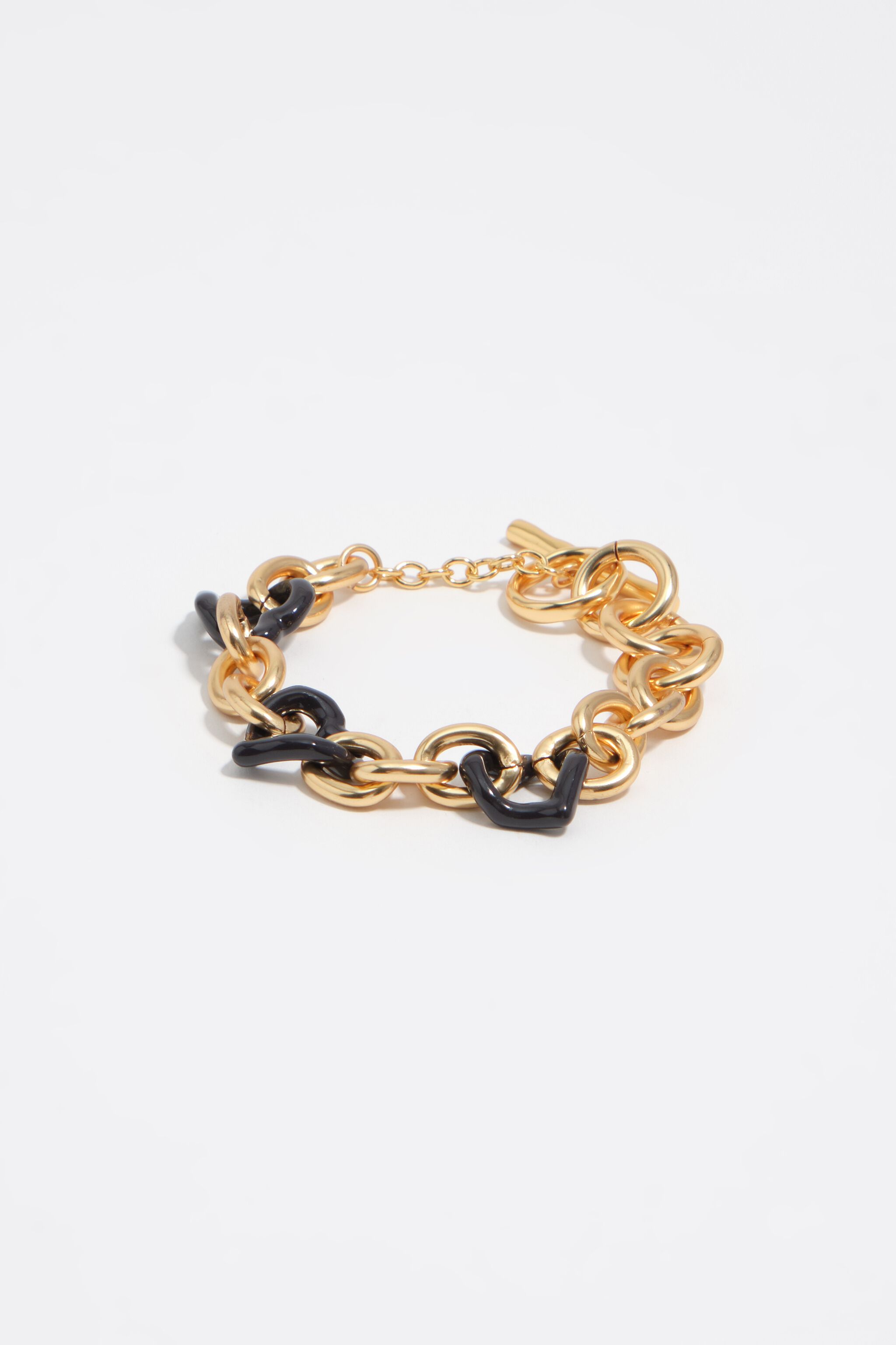 Heart bracelet with gold texture and brown enamel