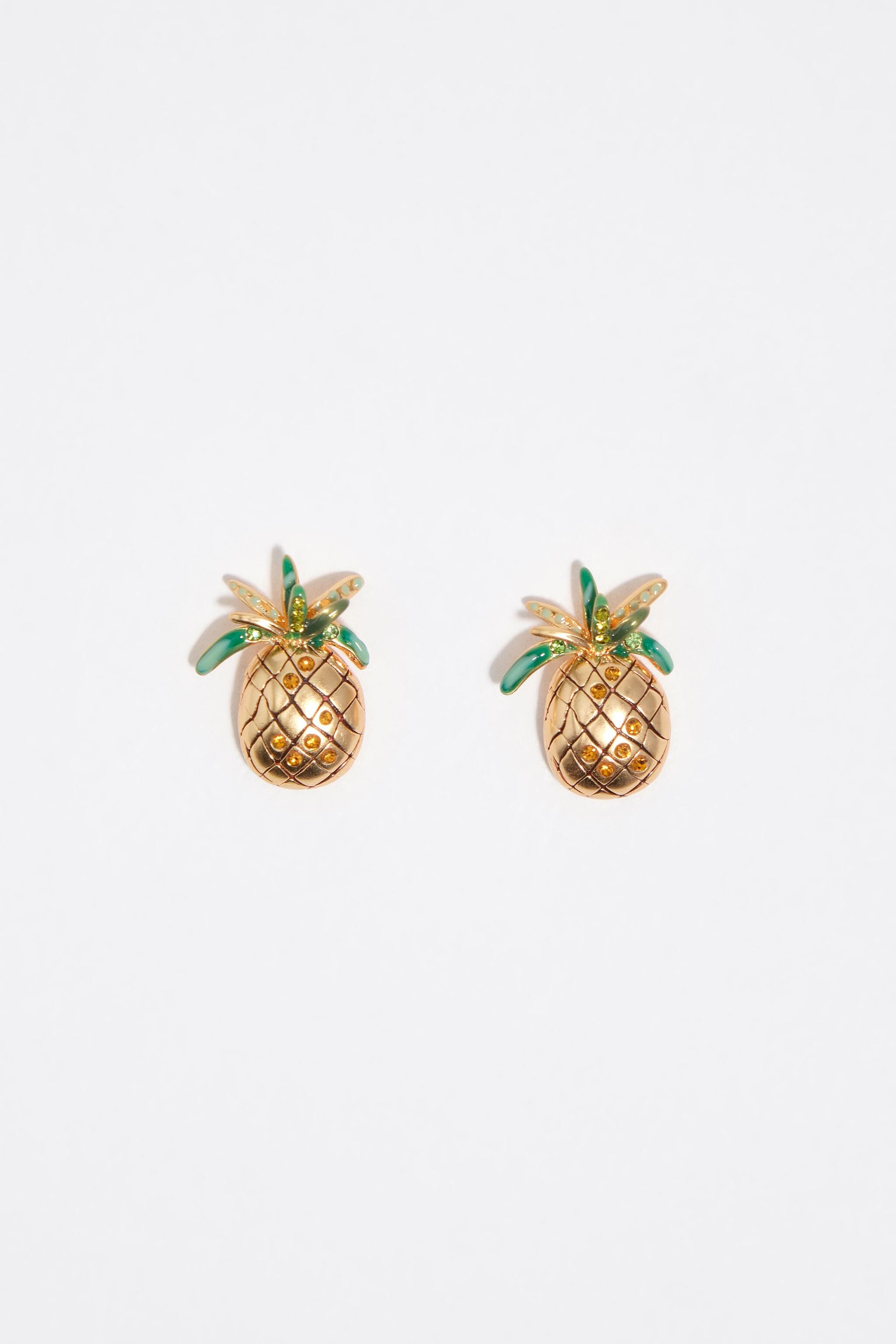Gold pineapple earrings