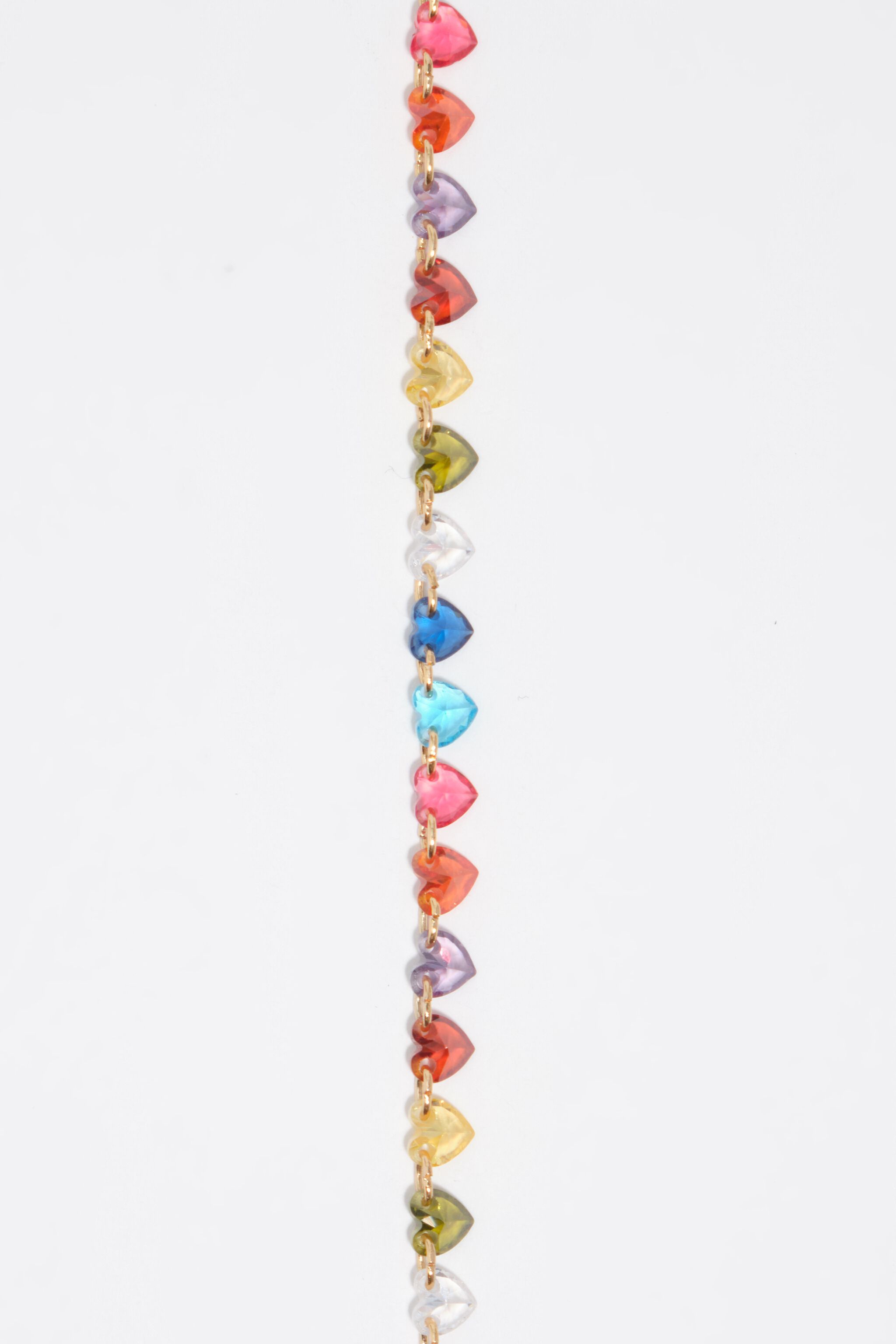 Multicolor crystals mini hearts necklace