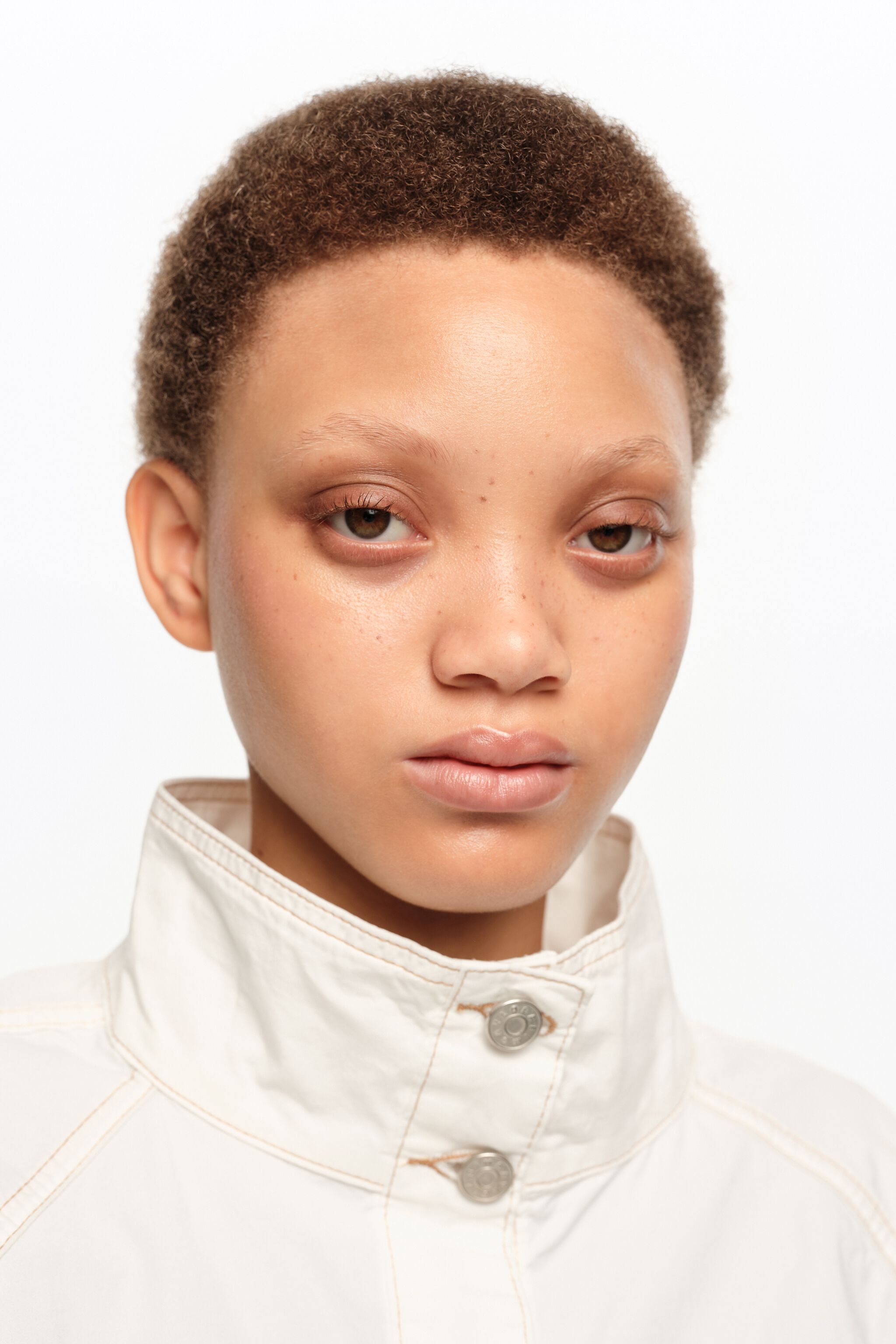 Off-white washed cotton oversize jacket