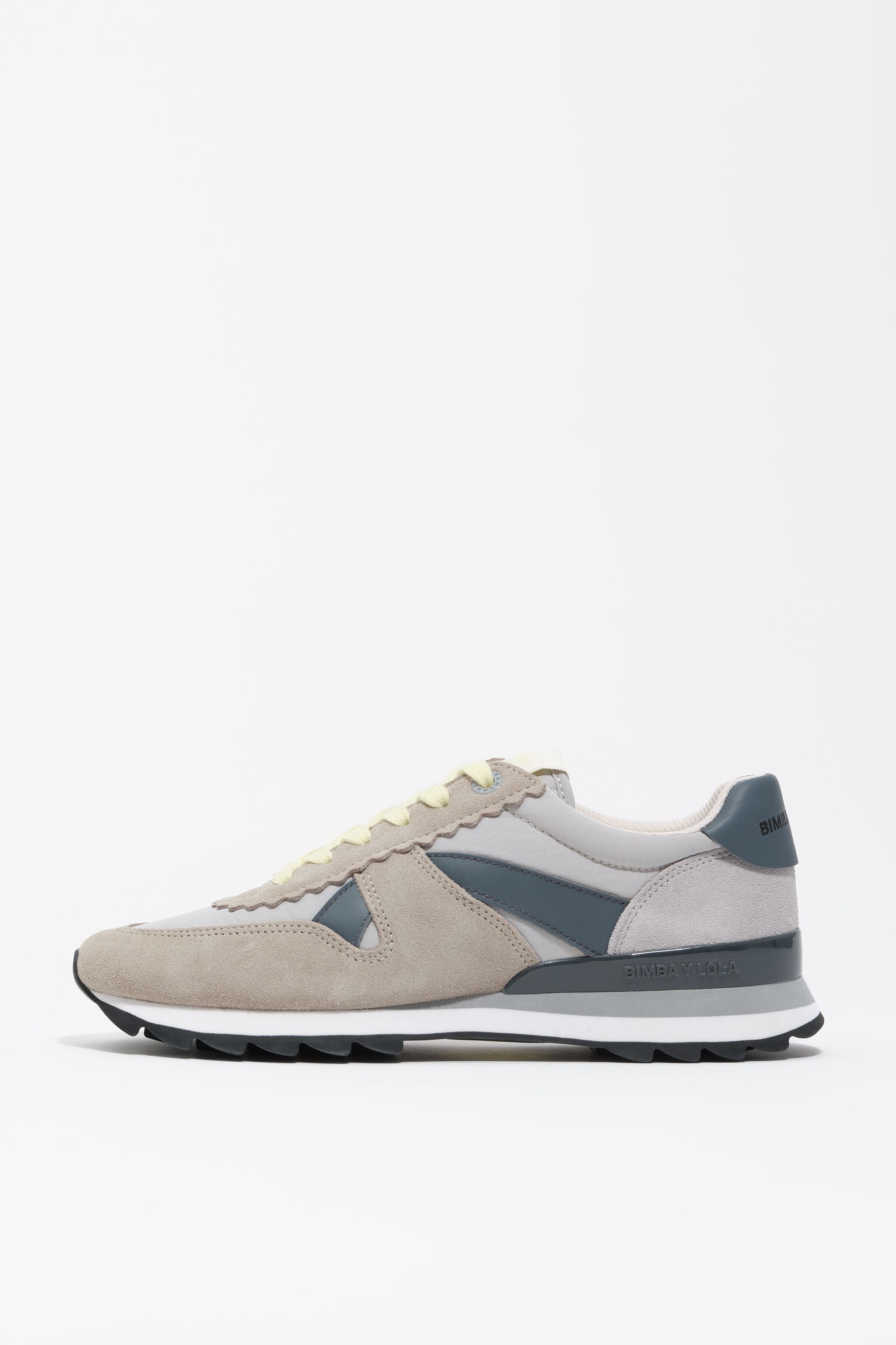 Dark gray suede and nylon 13 19 technical sneaker