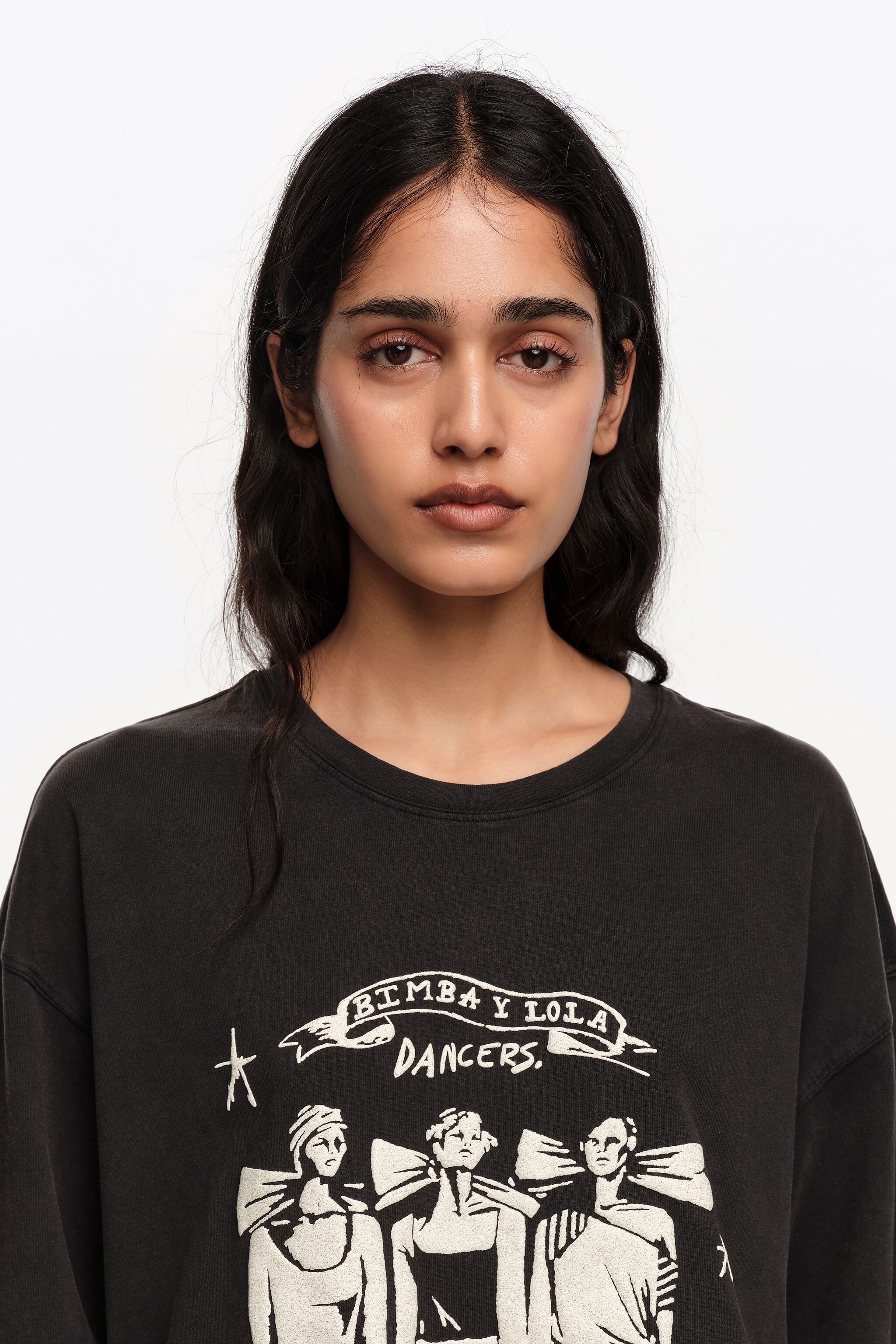 Washed black Dancers logo T-shirt