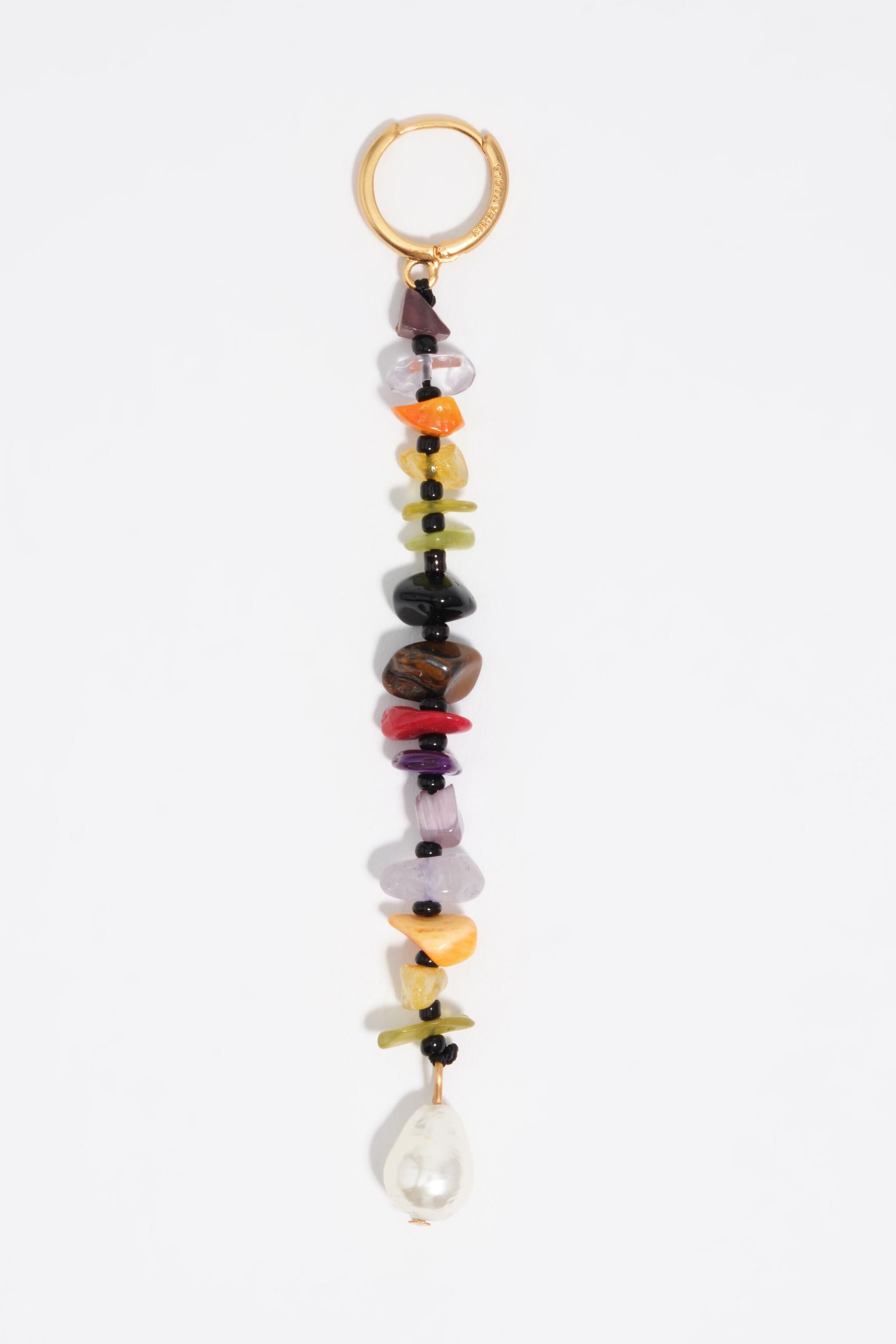 Multicolor stones hoop earrings