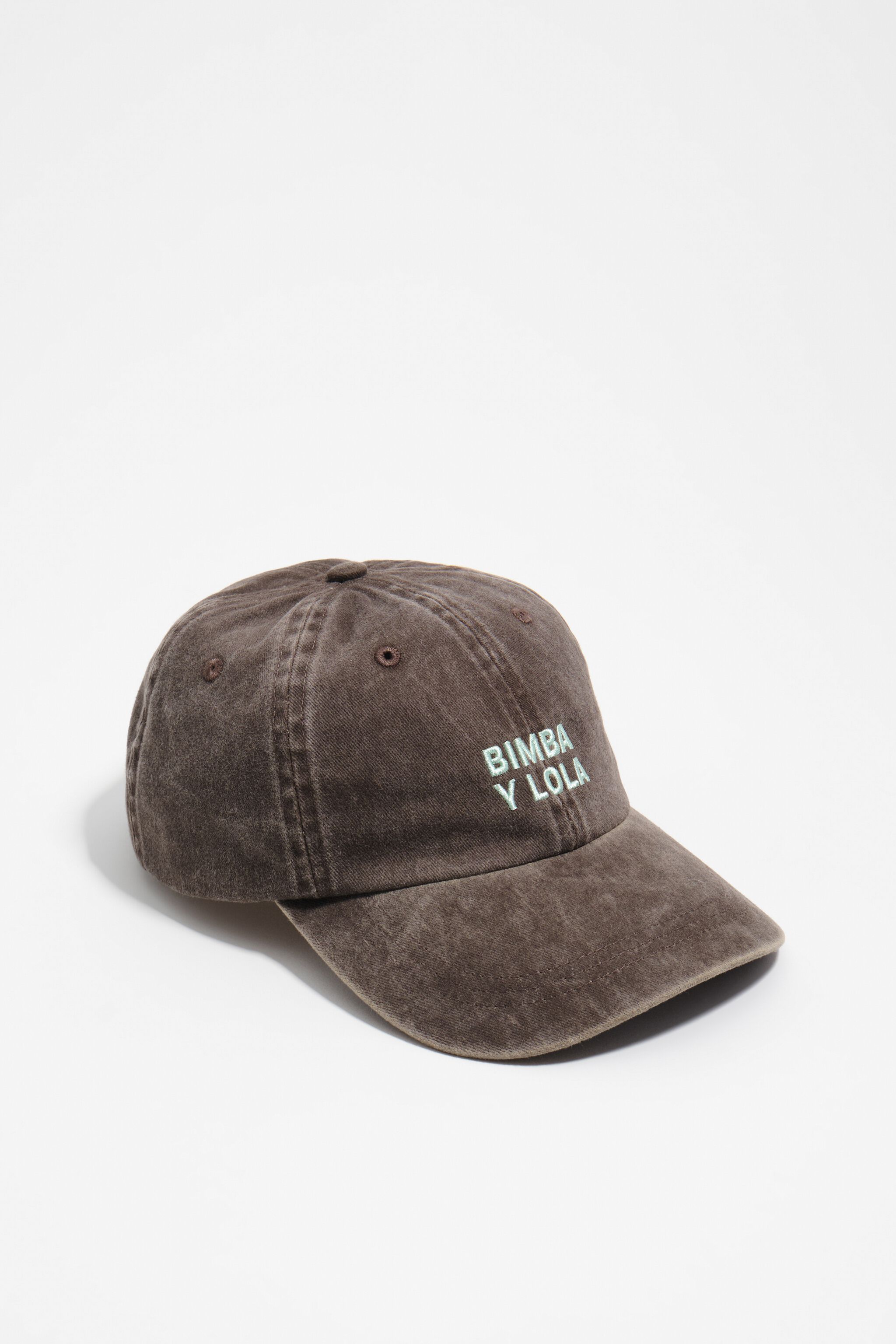 Washed brown cotton cap