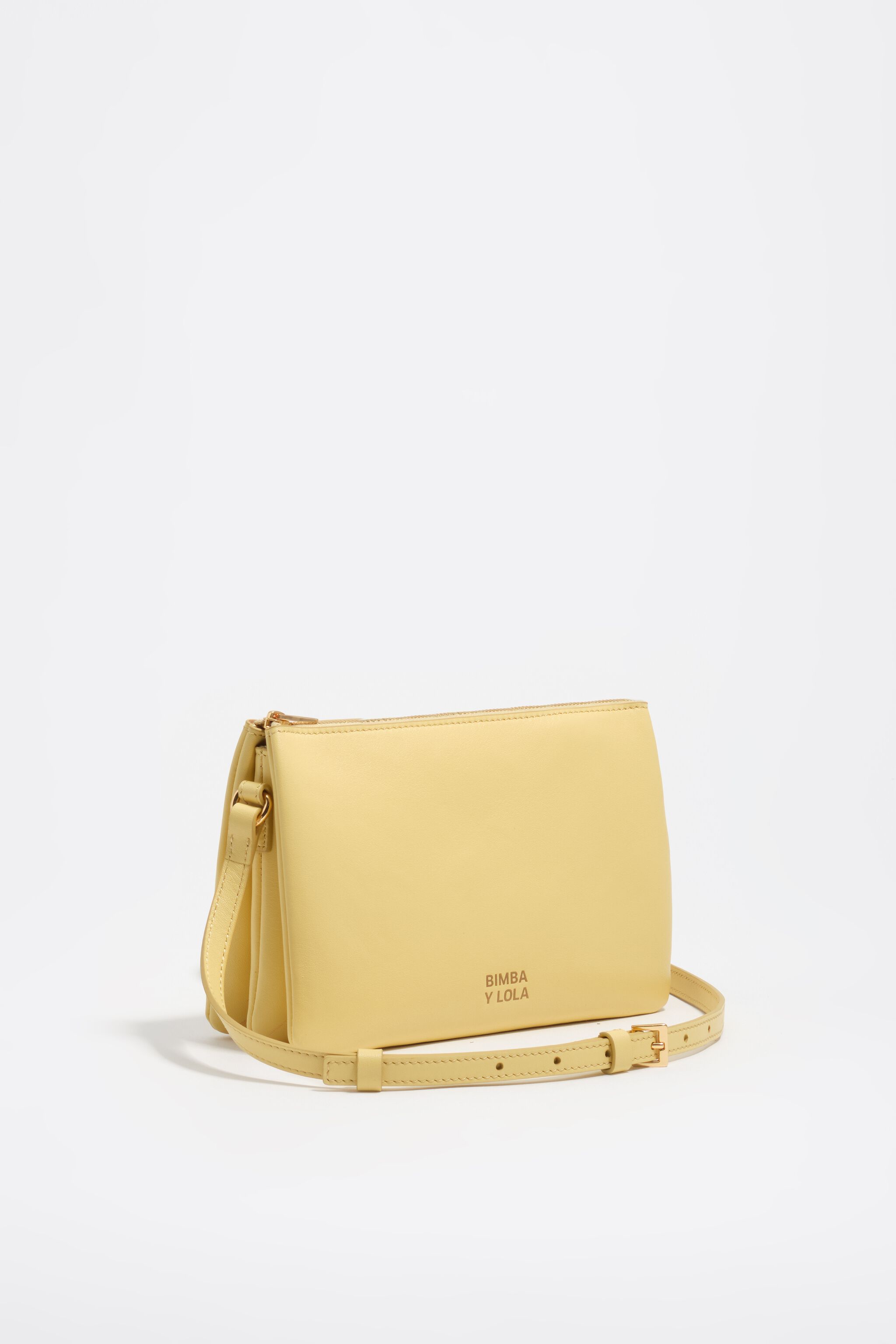 Banana mini leather triple clutch bag