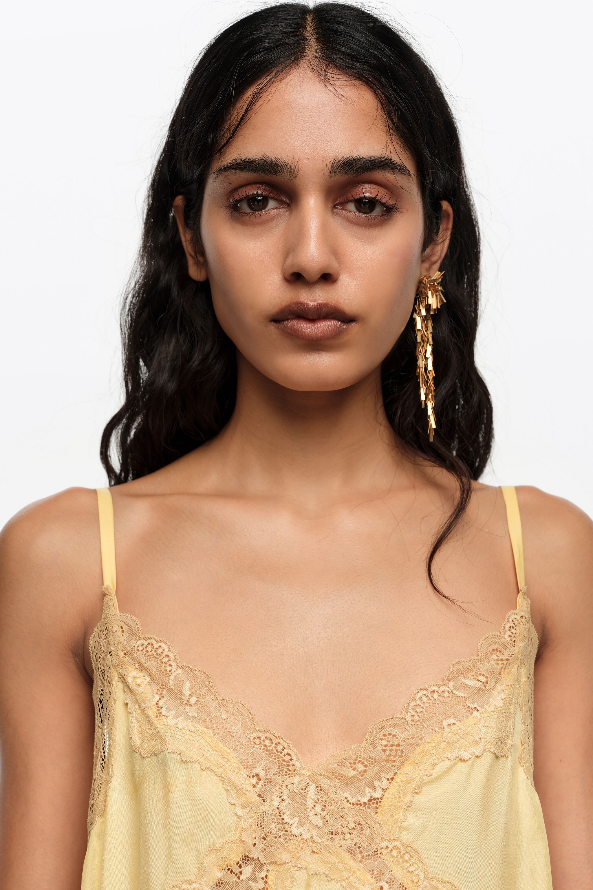 Long yellow lingerie top