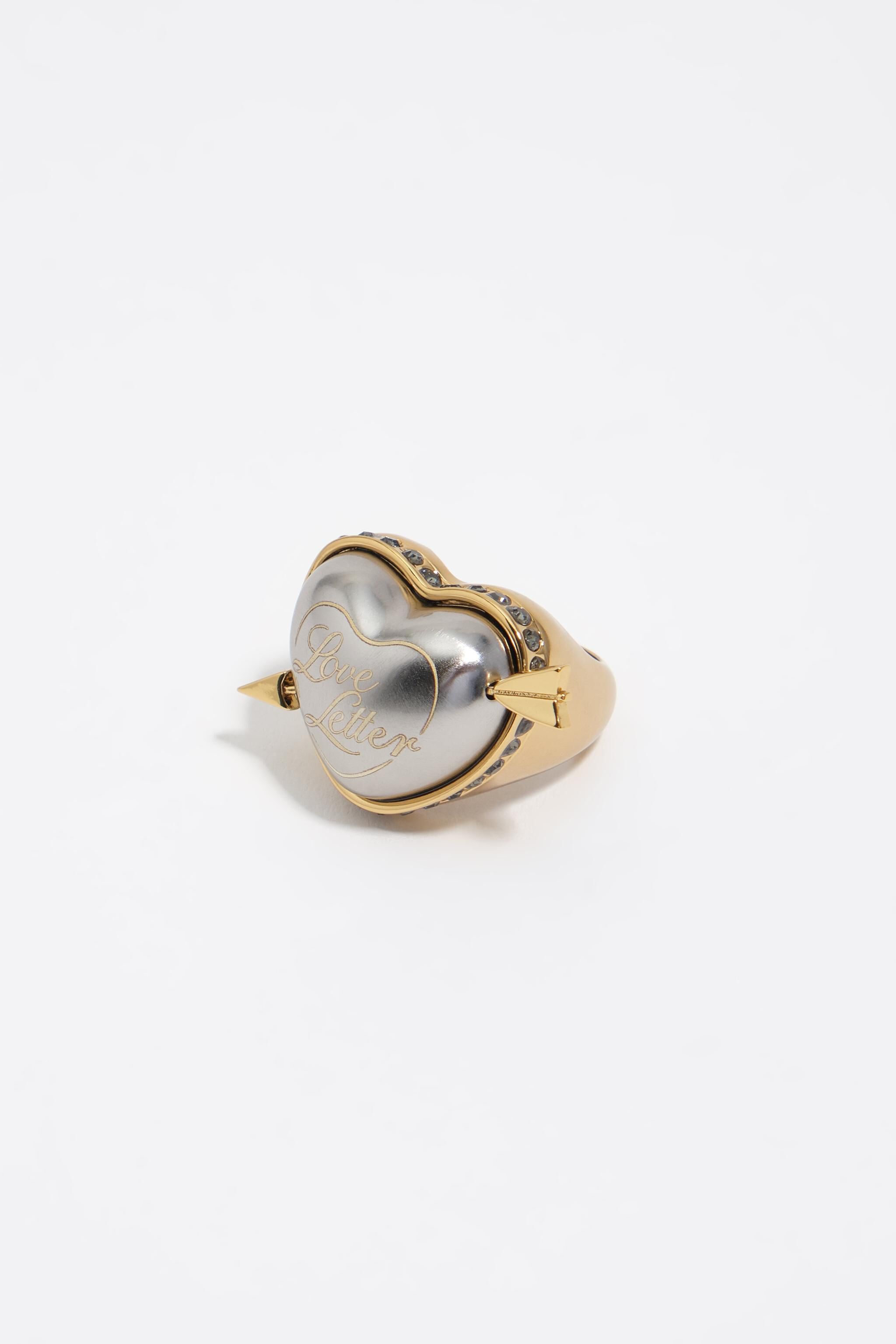 Two-tone Love Letter heart ring