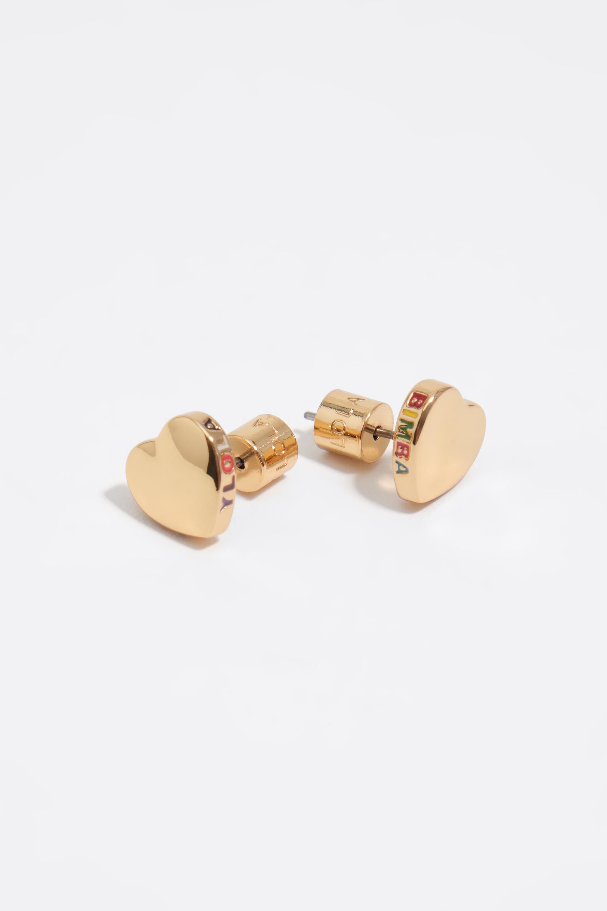 Multicolor heart logo earrings
