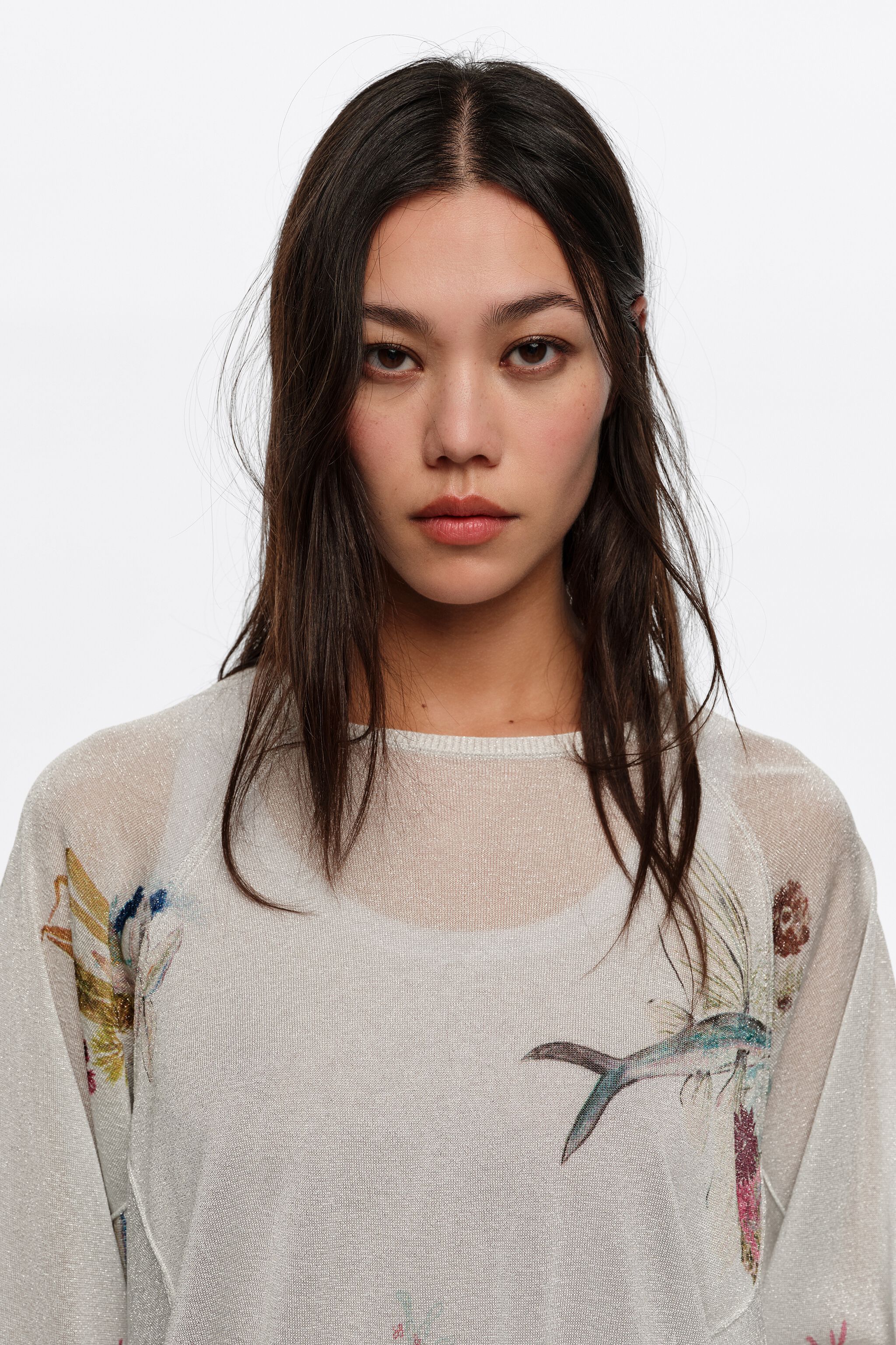 Off-white Seabed lurex batwing sleeve sweater