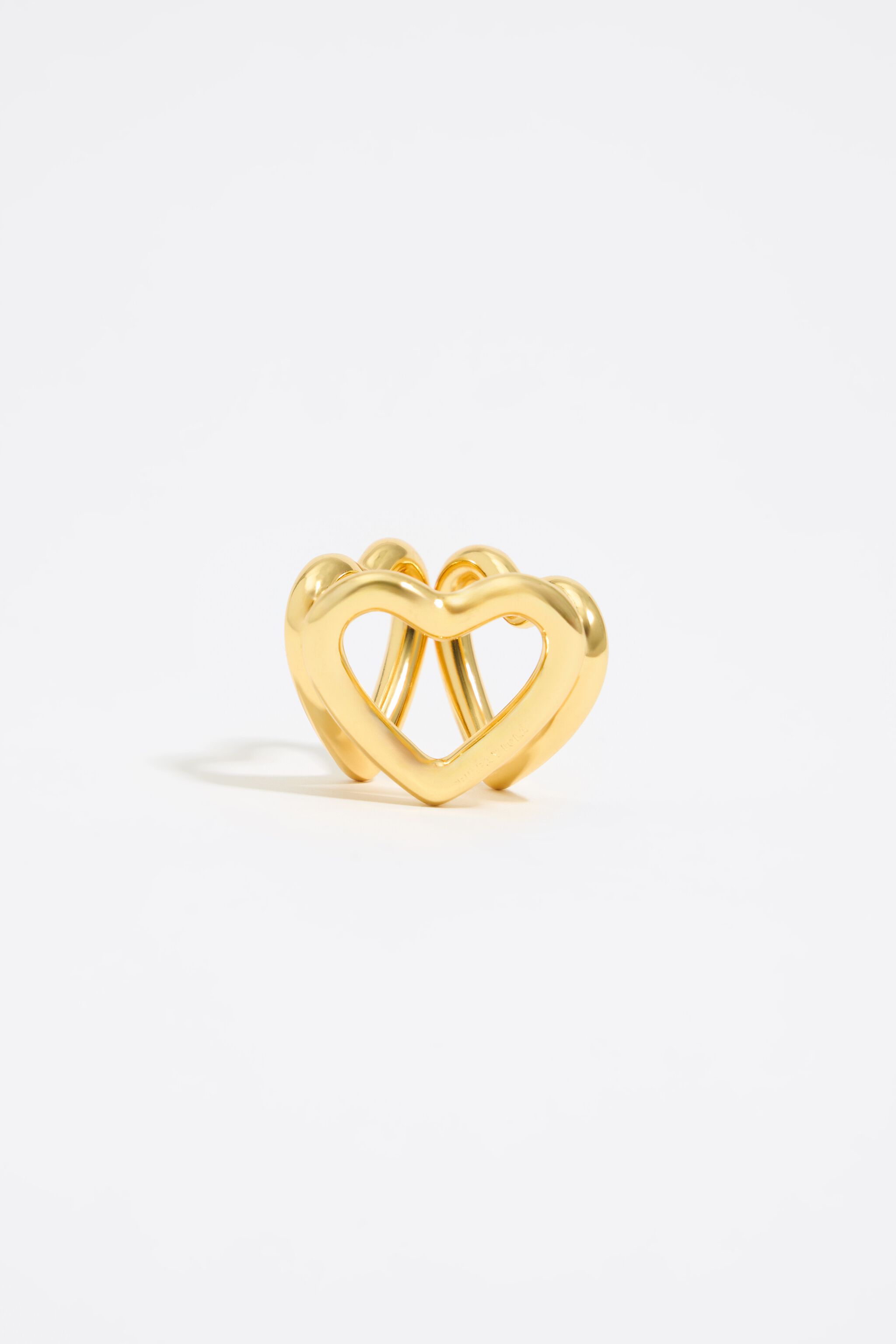 Gold hearts scarf ring