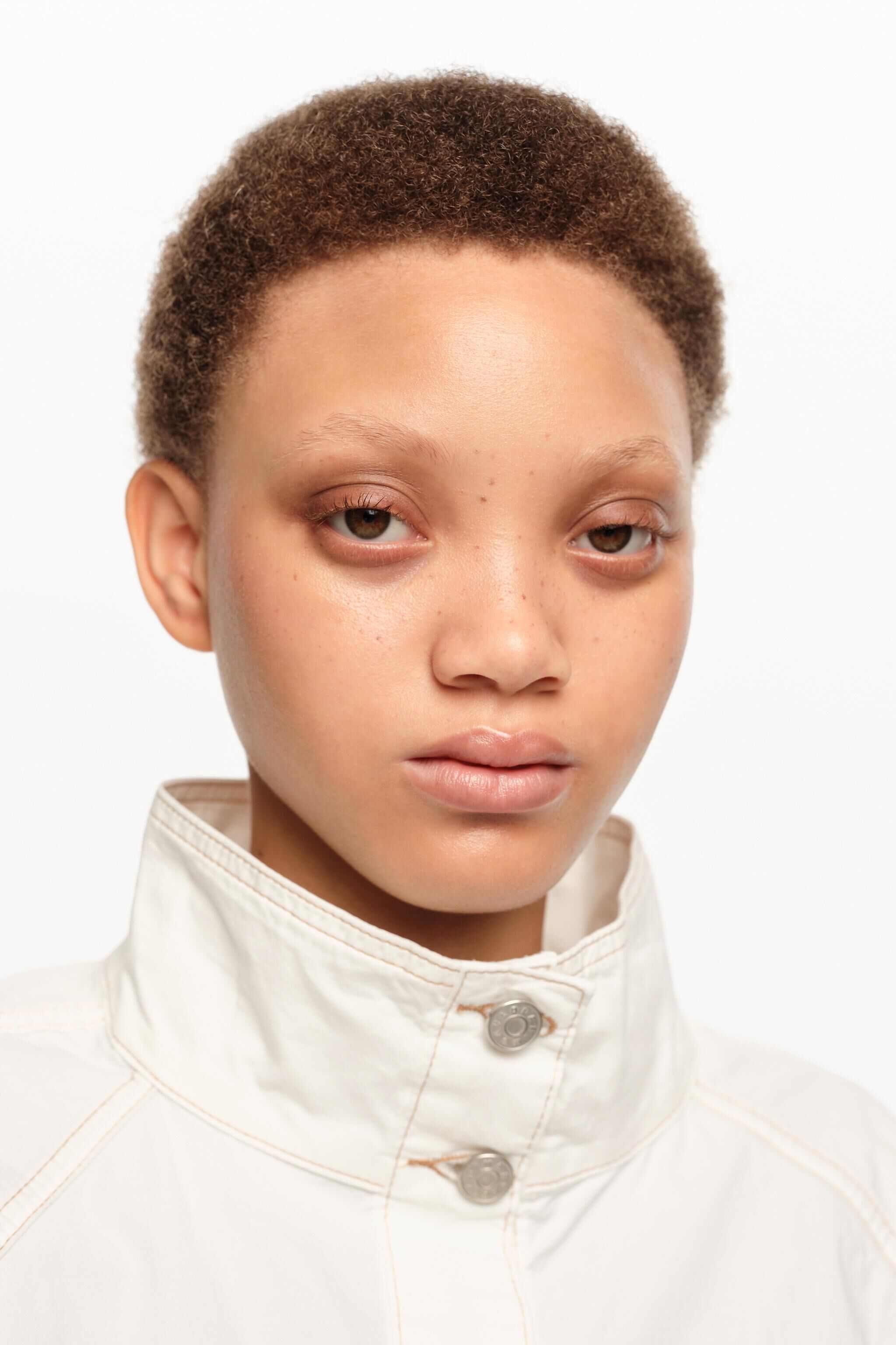Off-white washed cotton oversize jacket