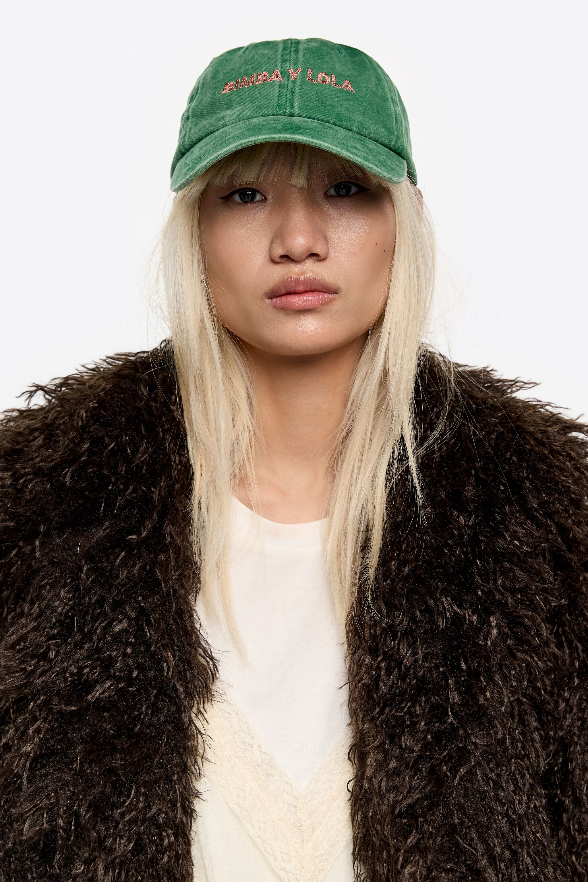 Green washed cotton cap