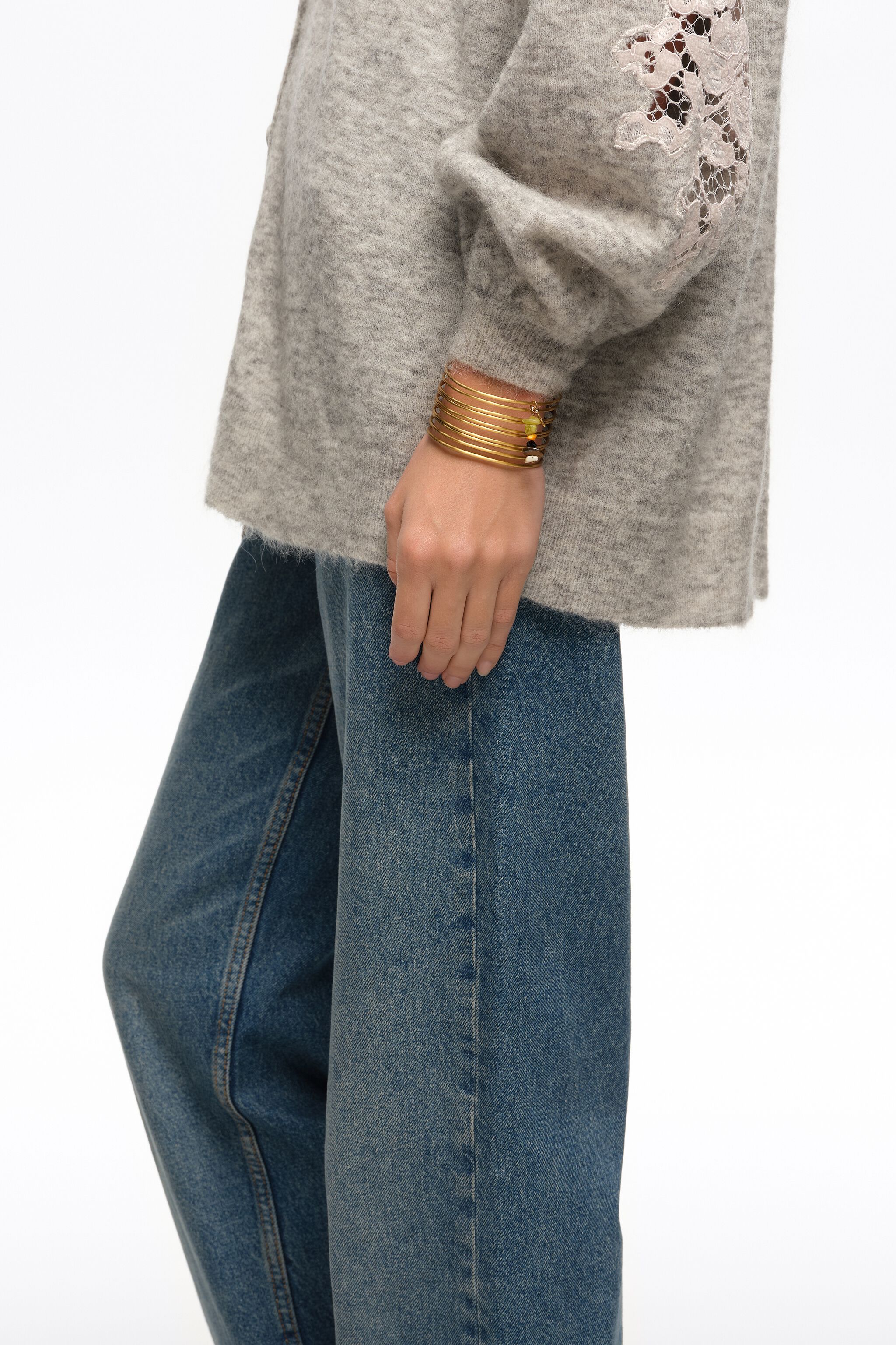 Aged gold texture band bracelet