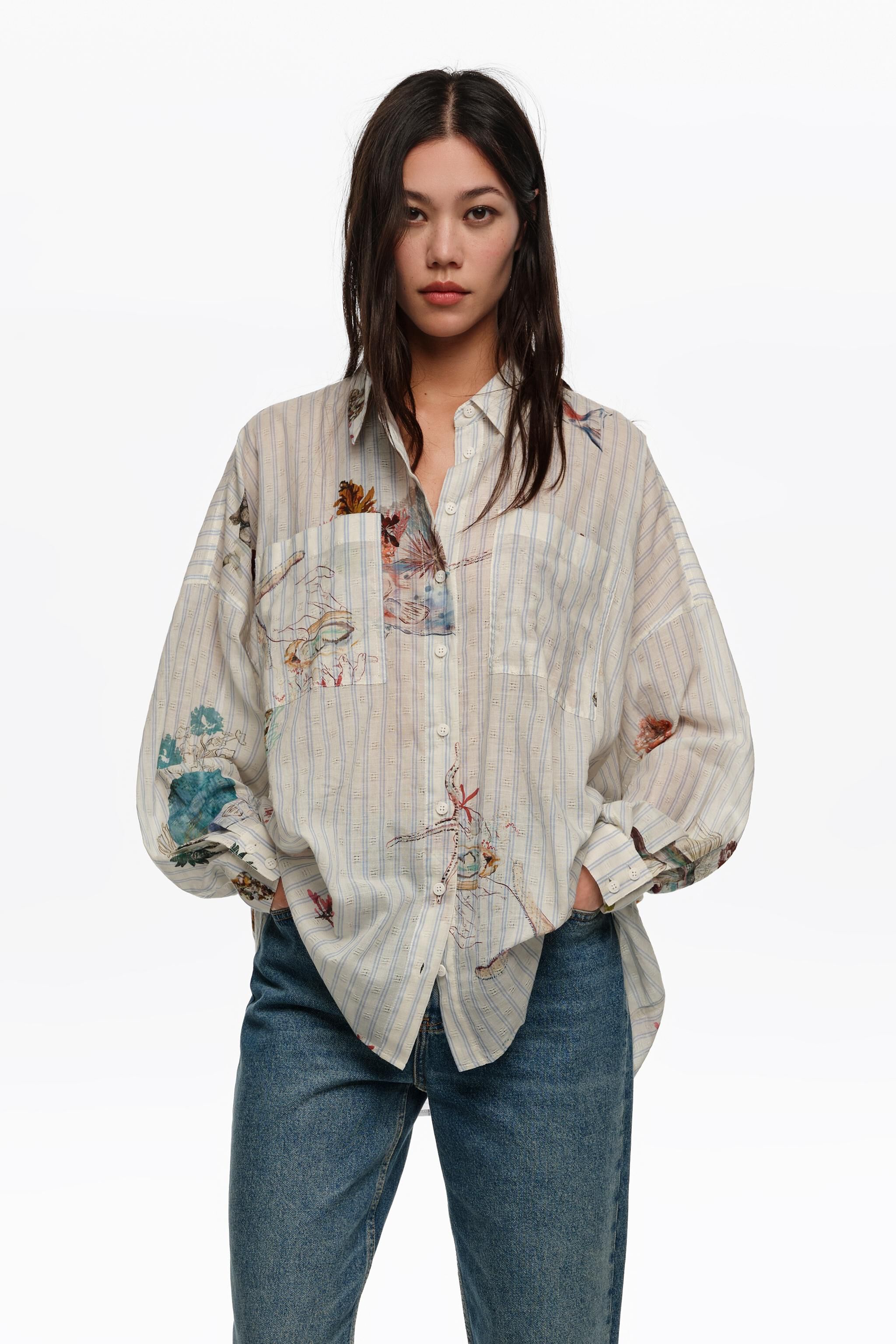 Striped Seabed cotton oversize shirt