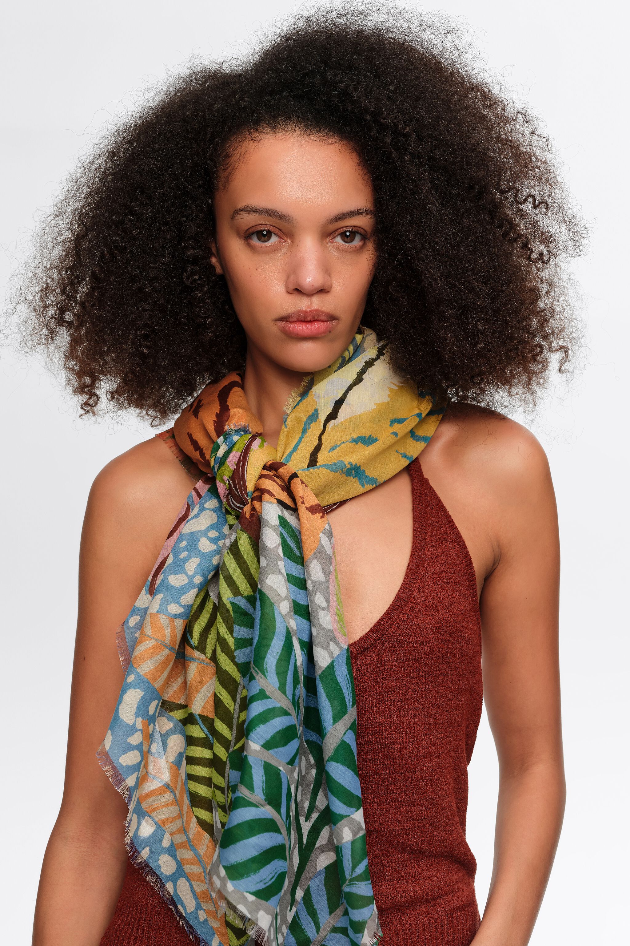 Wild orange shawl