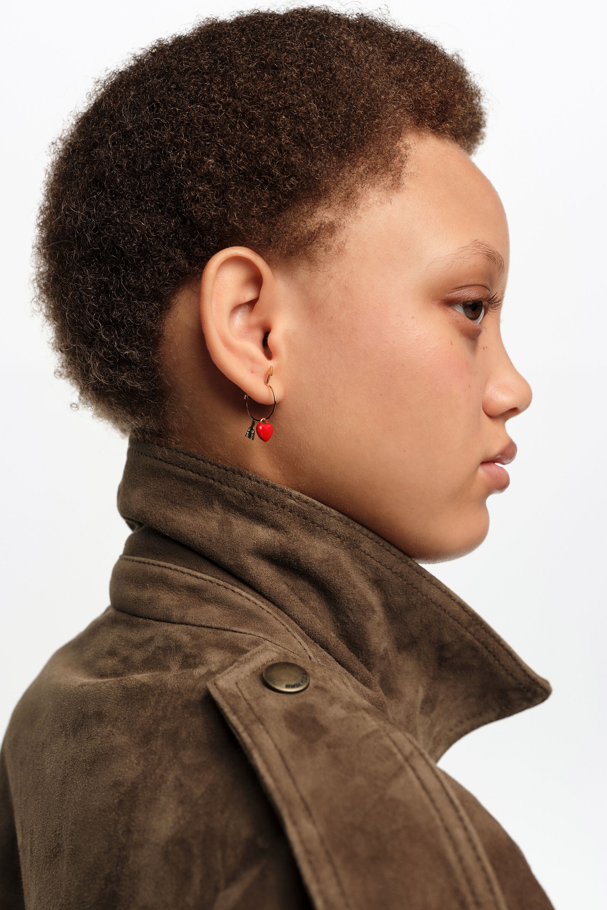 Red heart and arrow hoop earrings