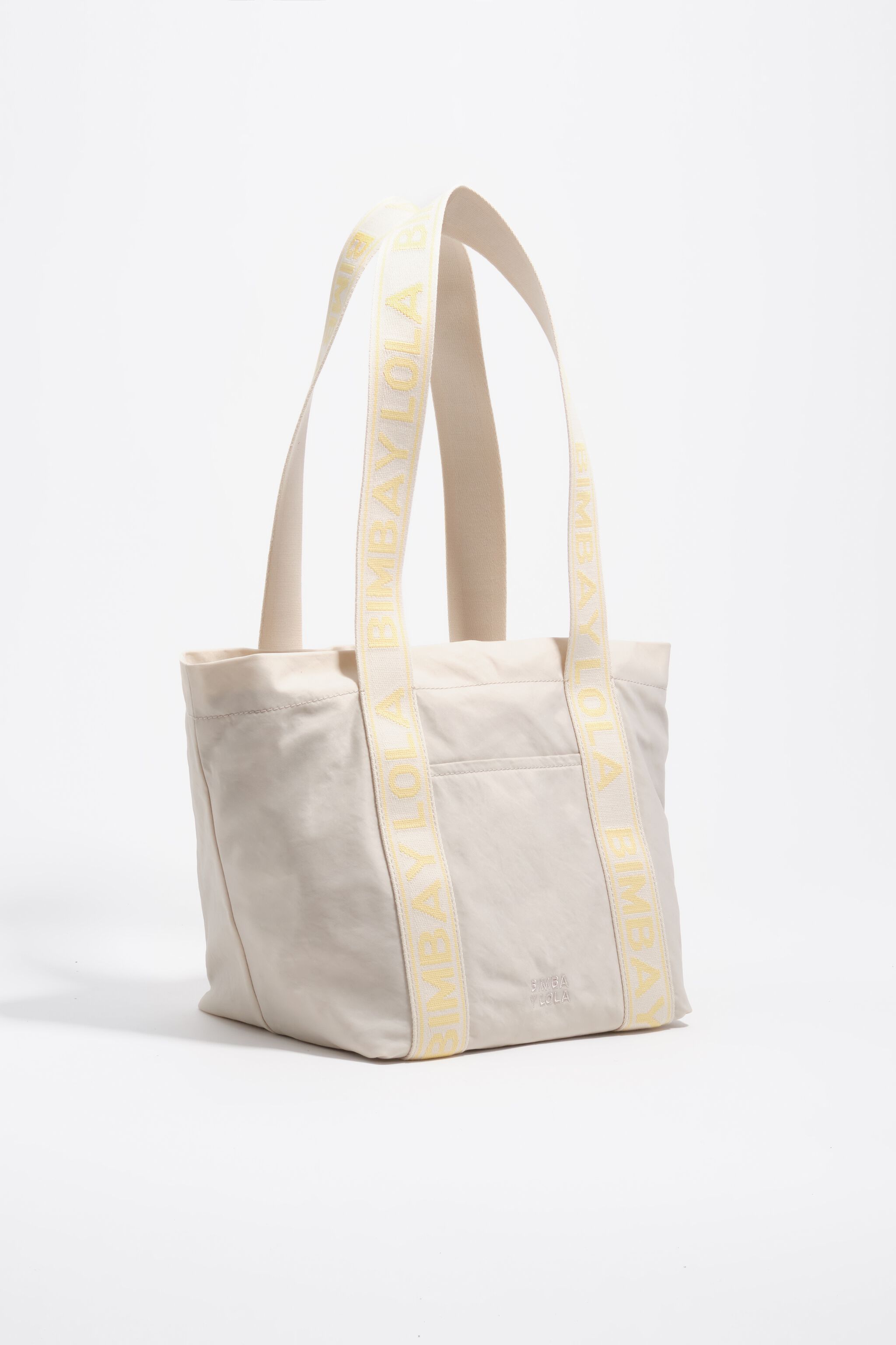 Medium stone white nylon bag