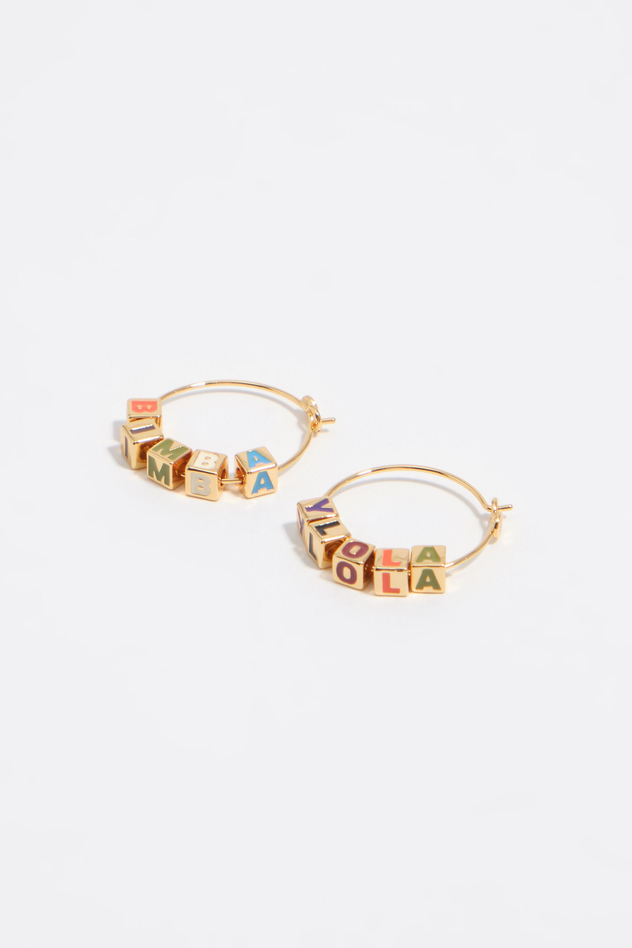 Multicolor Dice logo hoop earrings