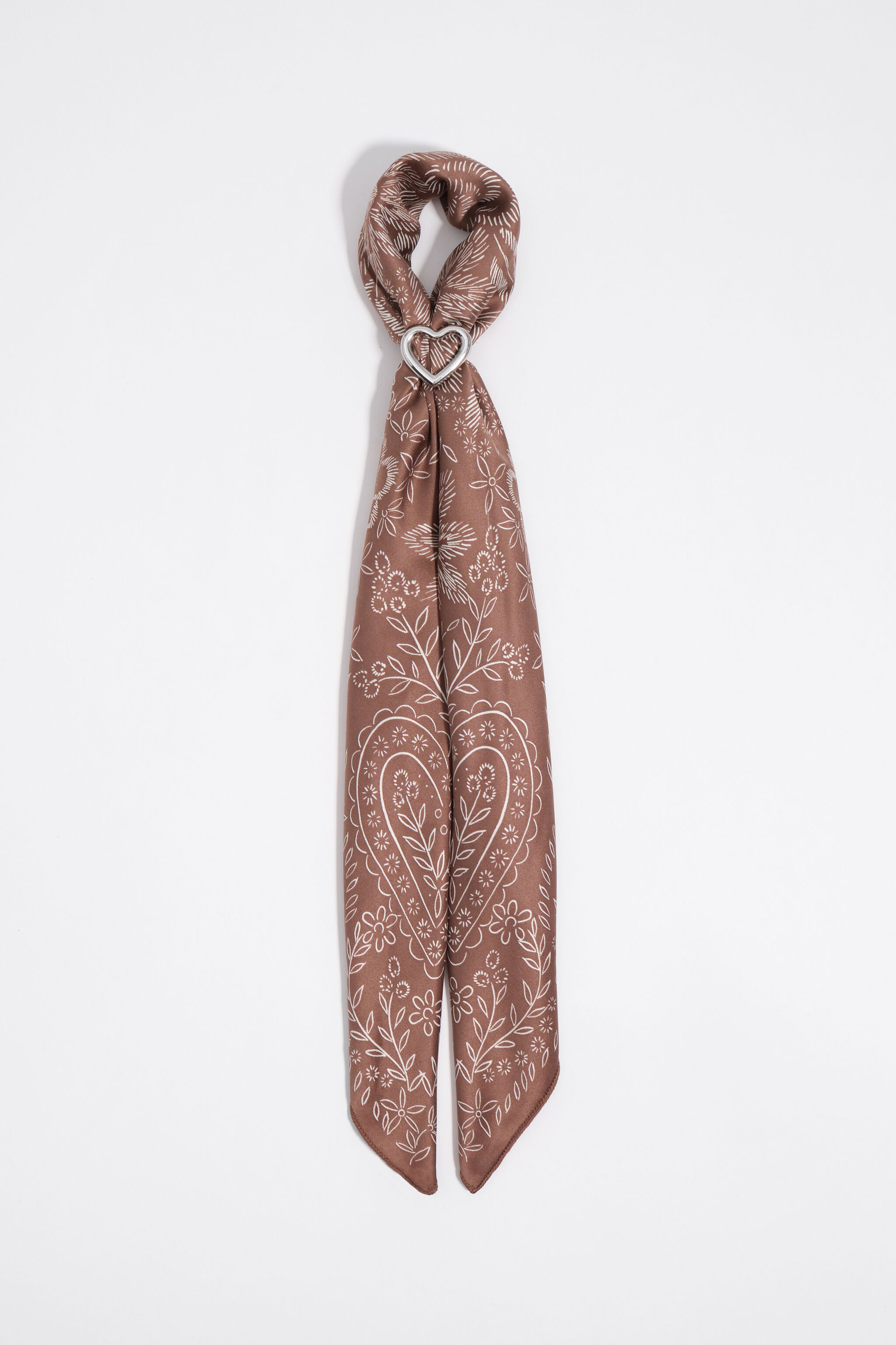 Brown floral brushstrokes scarf
