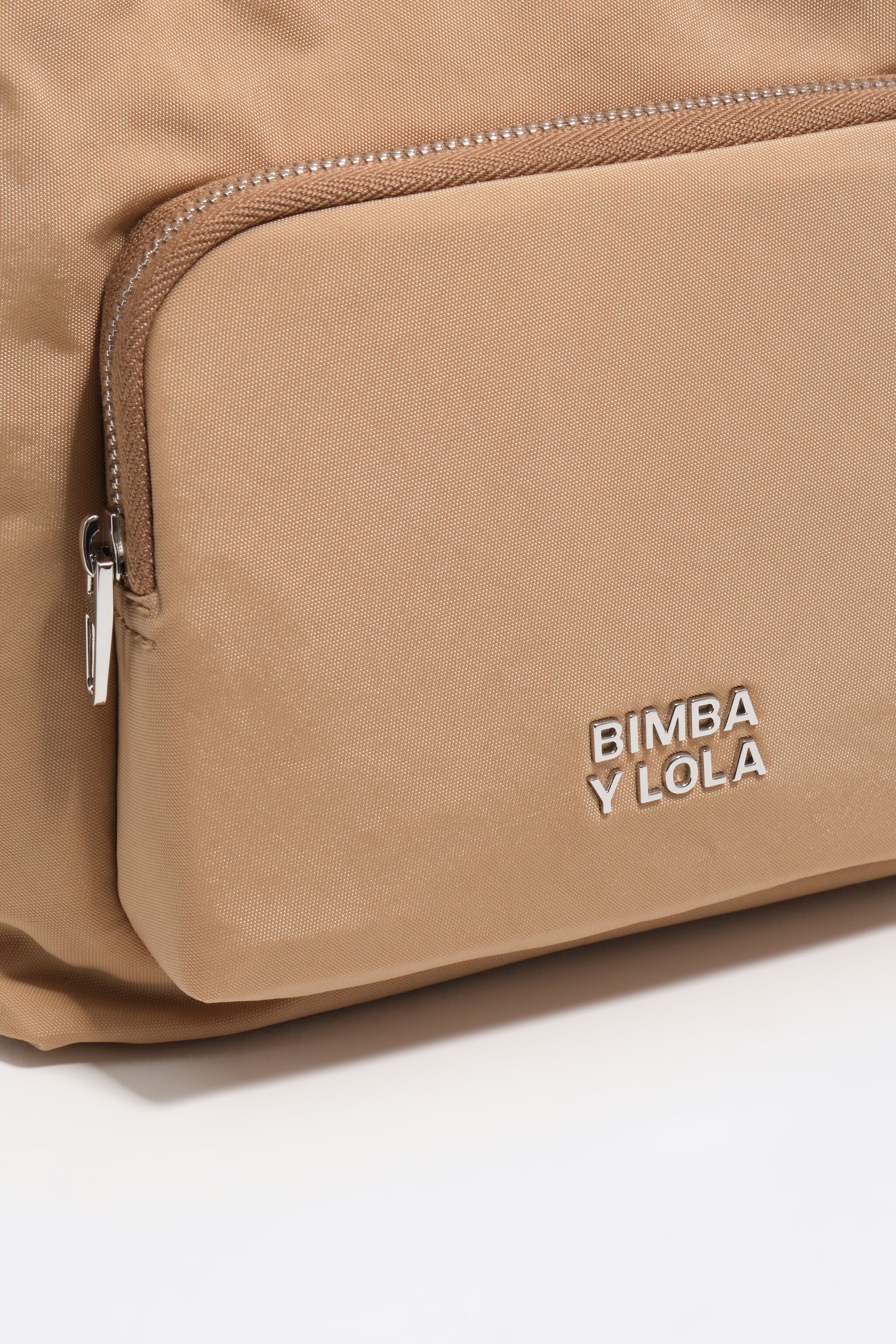 Small camel nylon Pocket crossbody bag