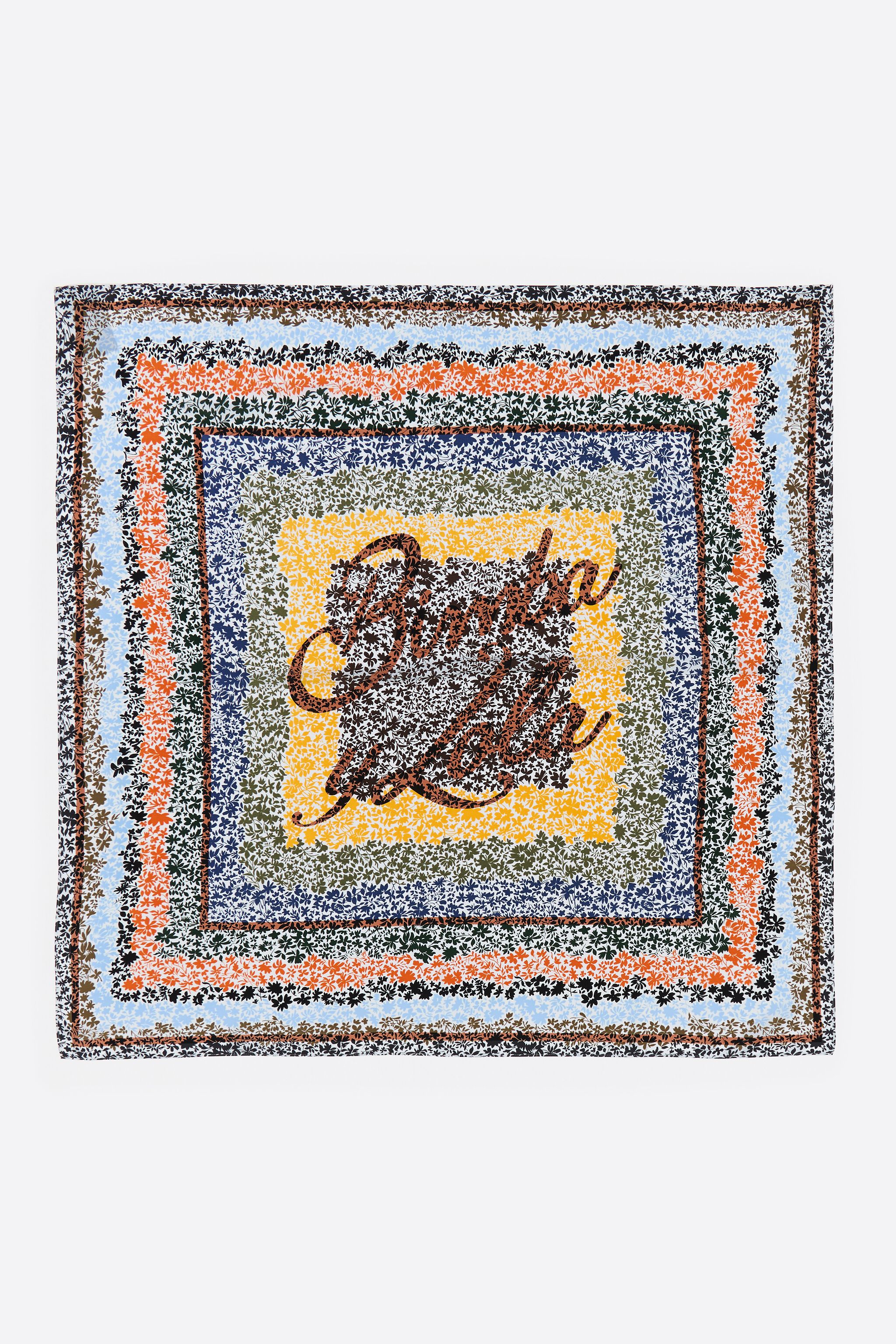 Floral scarf with white logo